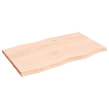 furnicato Tischplatte 100x60x(2-4) cm Massivholz Unbehandelt Baumkante (1 St)