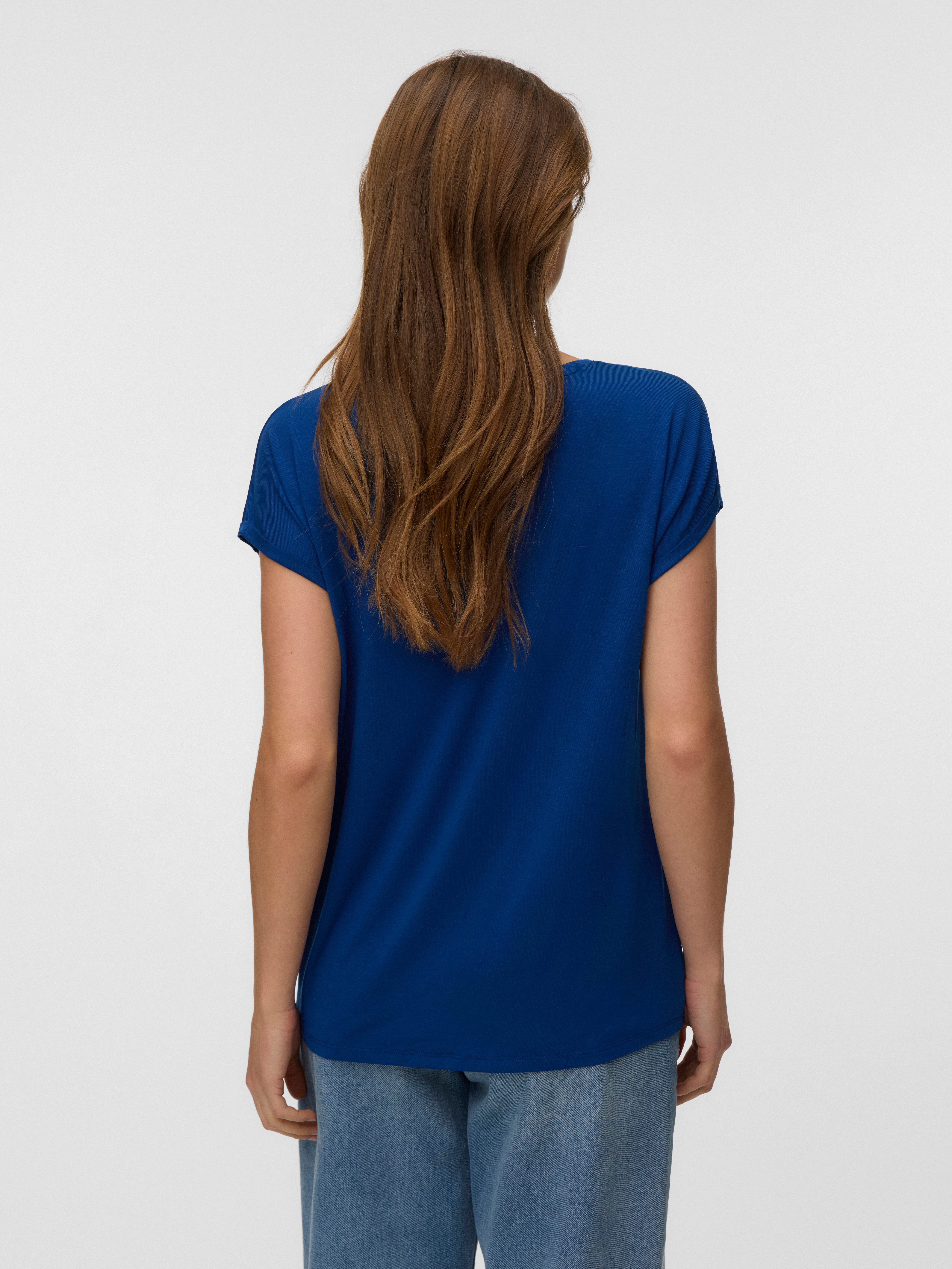 Vero Moda T-Shirt VMAVA PLAIN SS TOP JRS NOOS Materialmix, regular fit