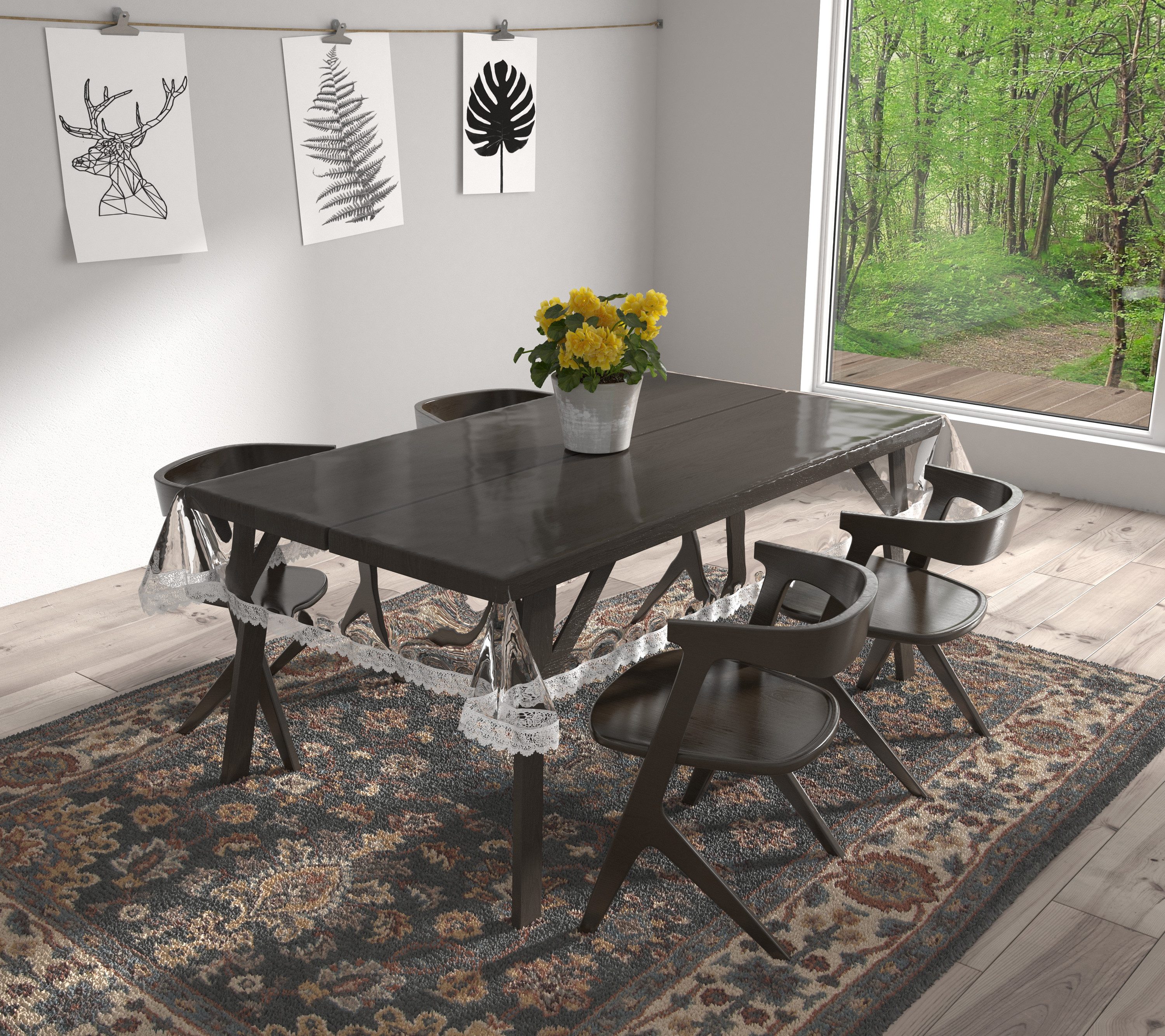 Beautex Tischdecke Glasklar Tischdecke abwischbar rutschfest mit weißer Vinylspitze (1-tlg)