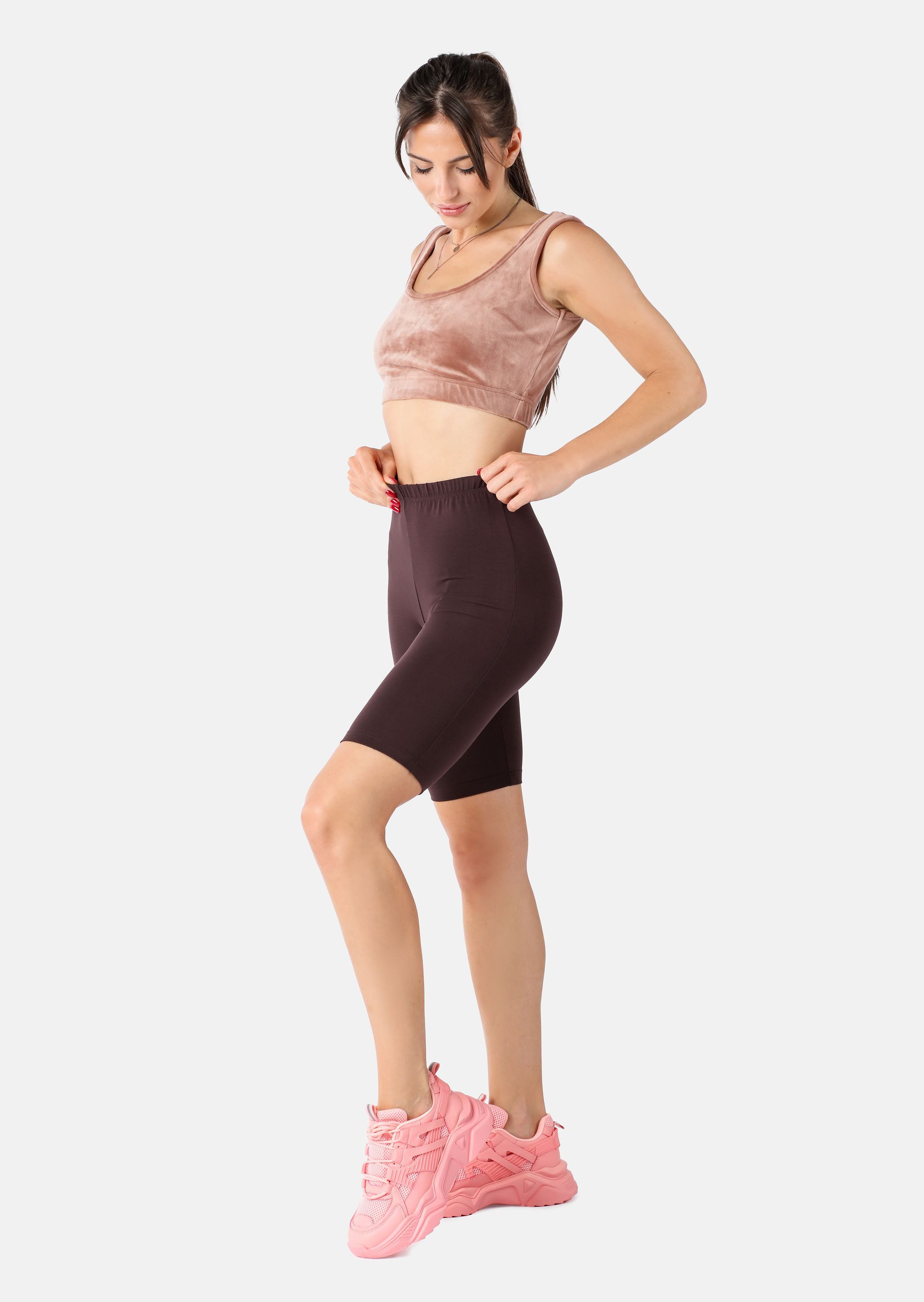 Merry Style Leggings Damen Kurze Leggings aus Viskose MS10-414 (1-tlg) elastischer Bund