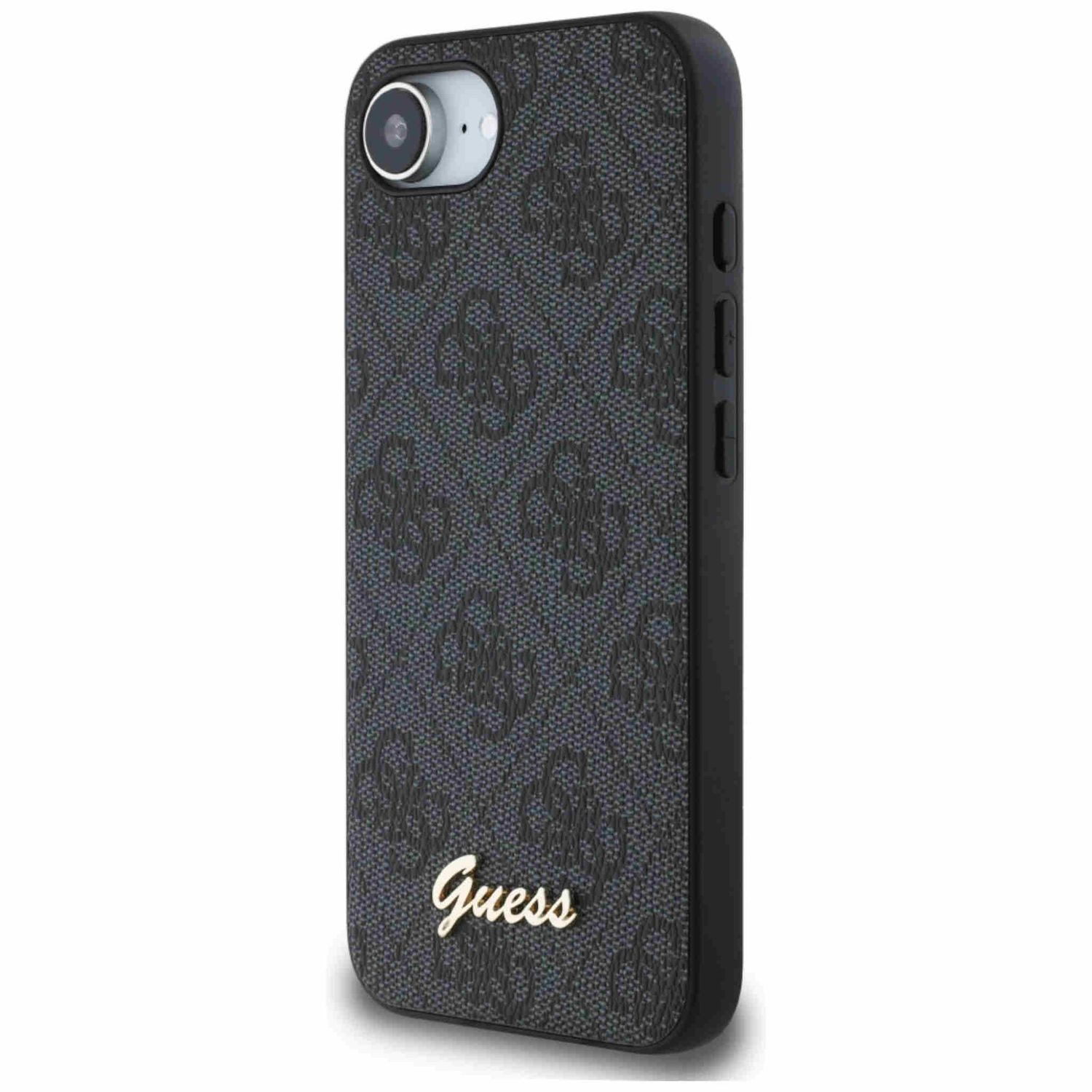 Guess Smartphone-Hülle MagSafe Guess für Apple iPhone 17e / 16e Script Logo Case Schwarz