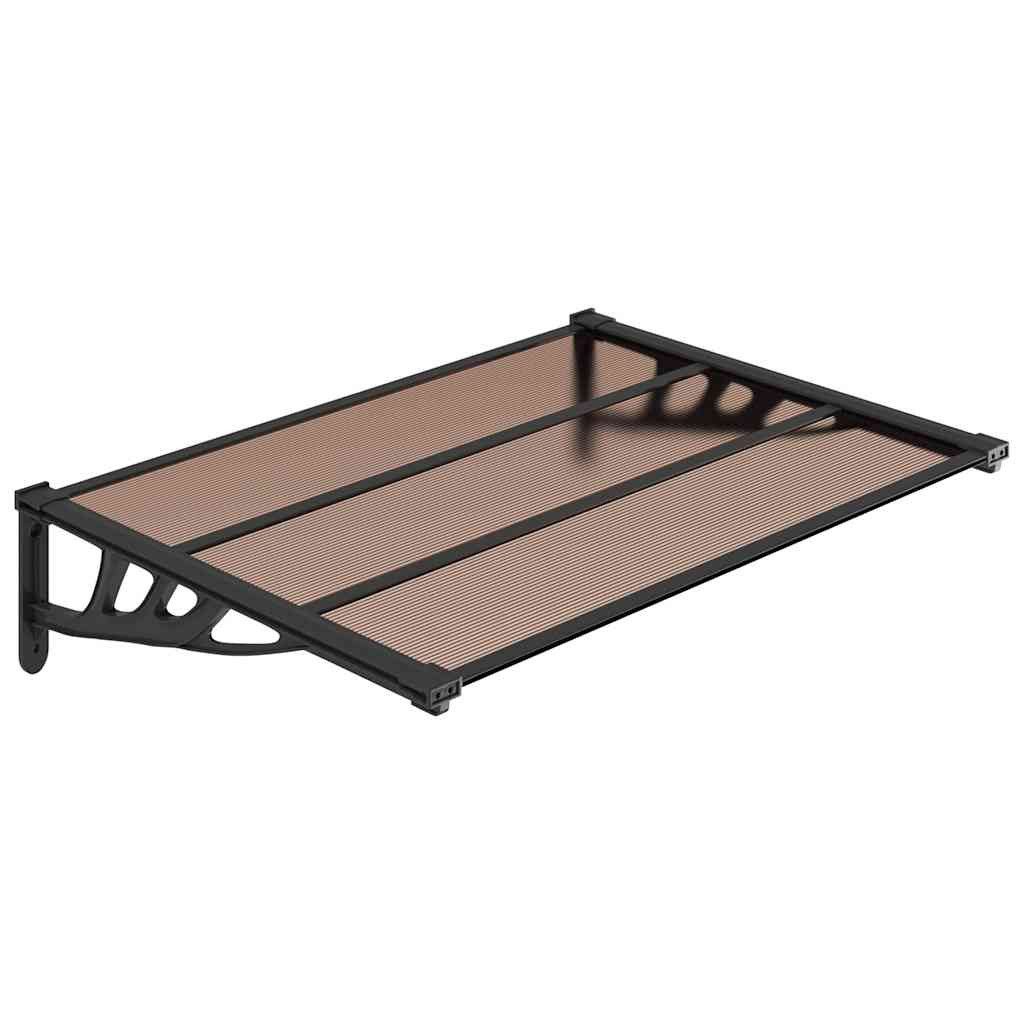 vidaXL Markise Türvordach Schwarz 122x90 cm Polycarbonat (1-St)