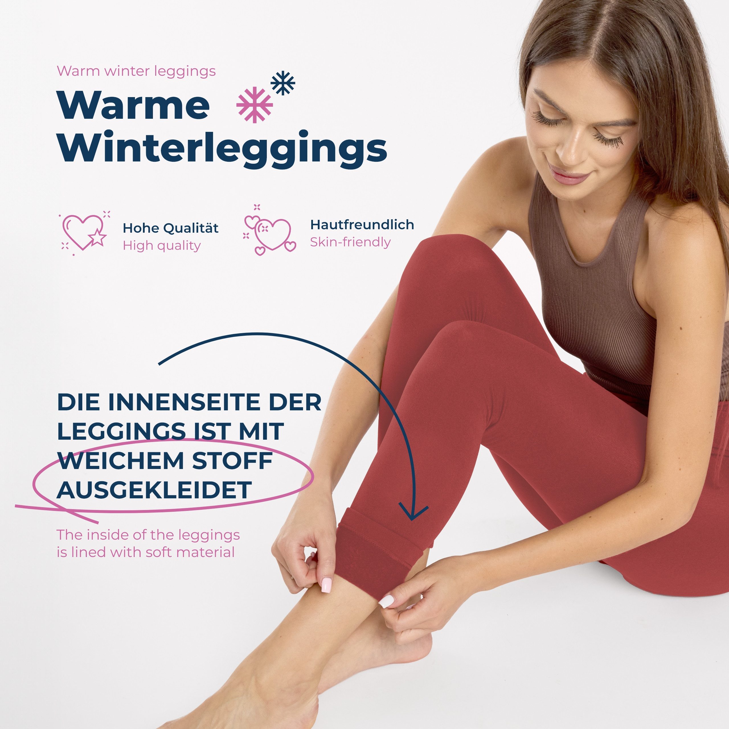Merry Style Leggings 2er Pack Damen Thermo Leggings Gefütterte Thermoleggings MS-ATX-441 (1-tlg)