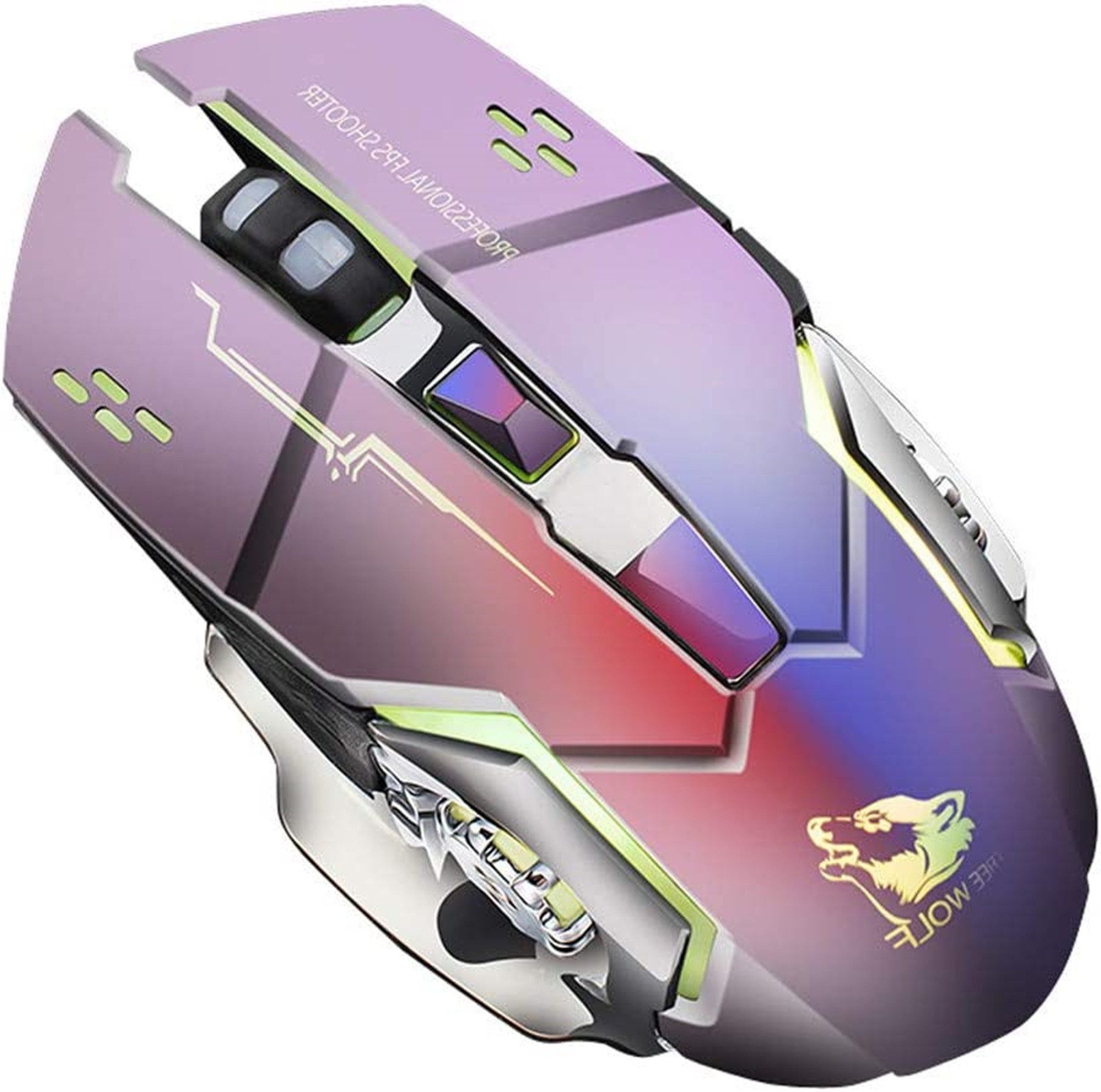 DOPWii Gaming-Maus, USB, 7 Farben mit LEDs,Grau Gaming-Maus