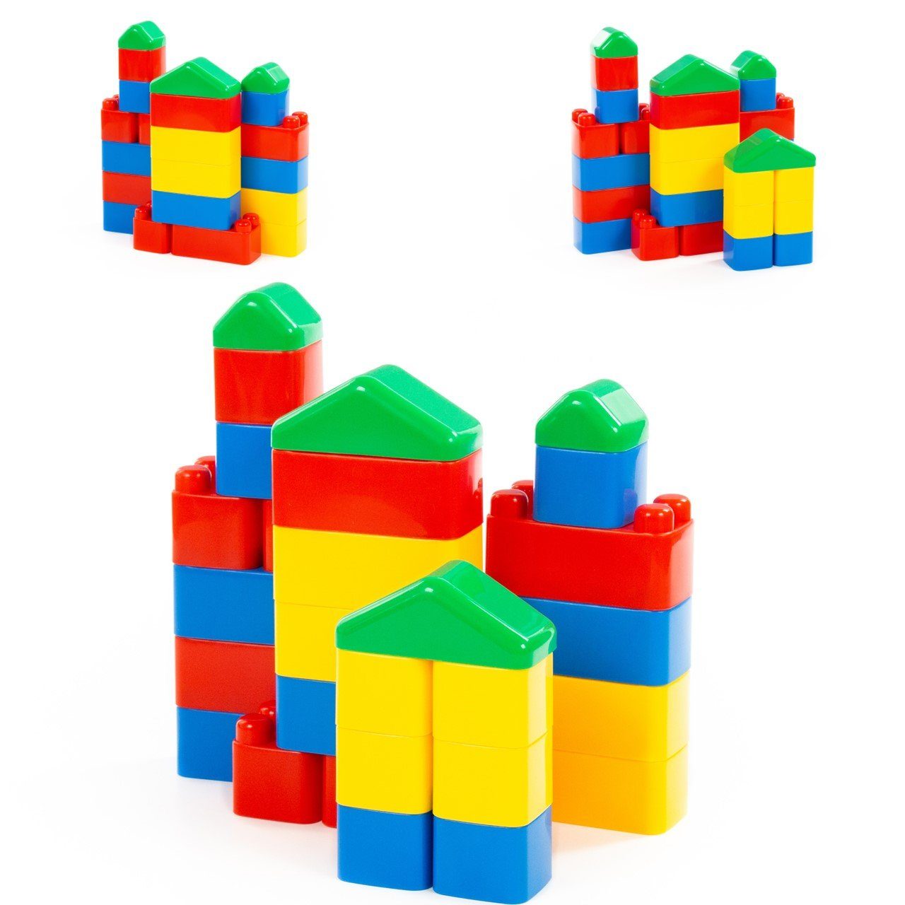 Polesie Bausteine-Set 28 Teile 61782 Konstruktions-Spielset, (28 St), Bausteine zum Stecken im Beutel ab 1 Jahr