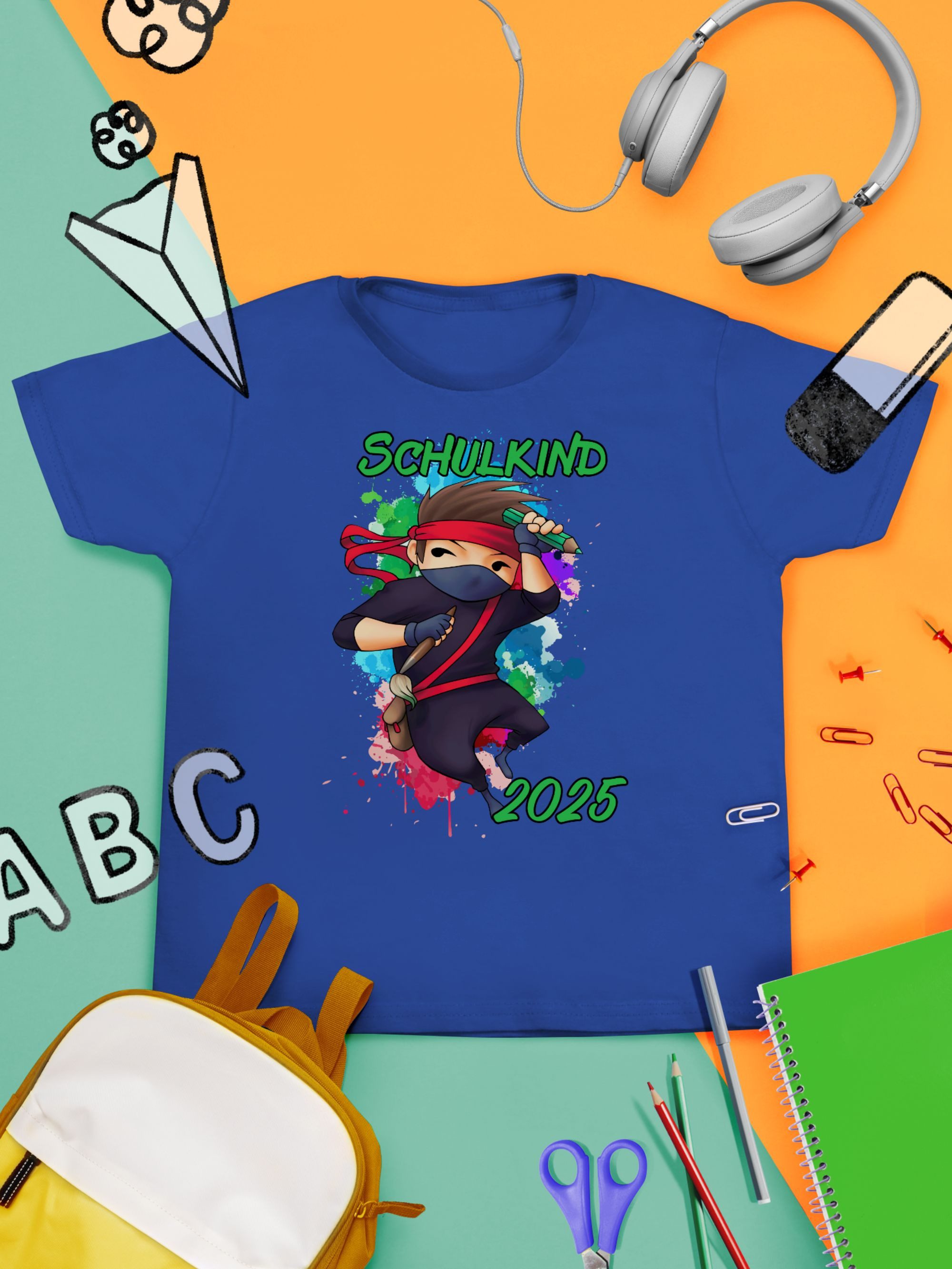 Shirtracer T-Shirt Cooler Ninja Junge 2025 Einschulung Junge Schulanfang Geschenke