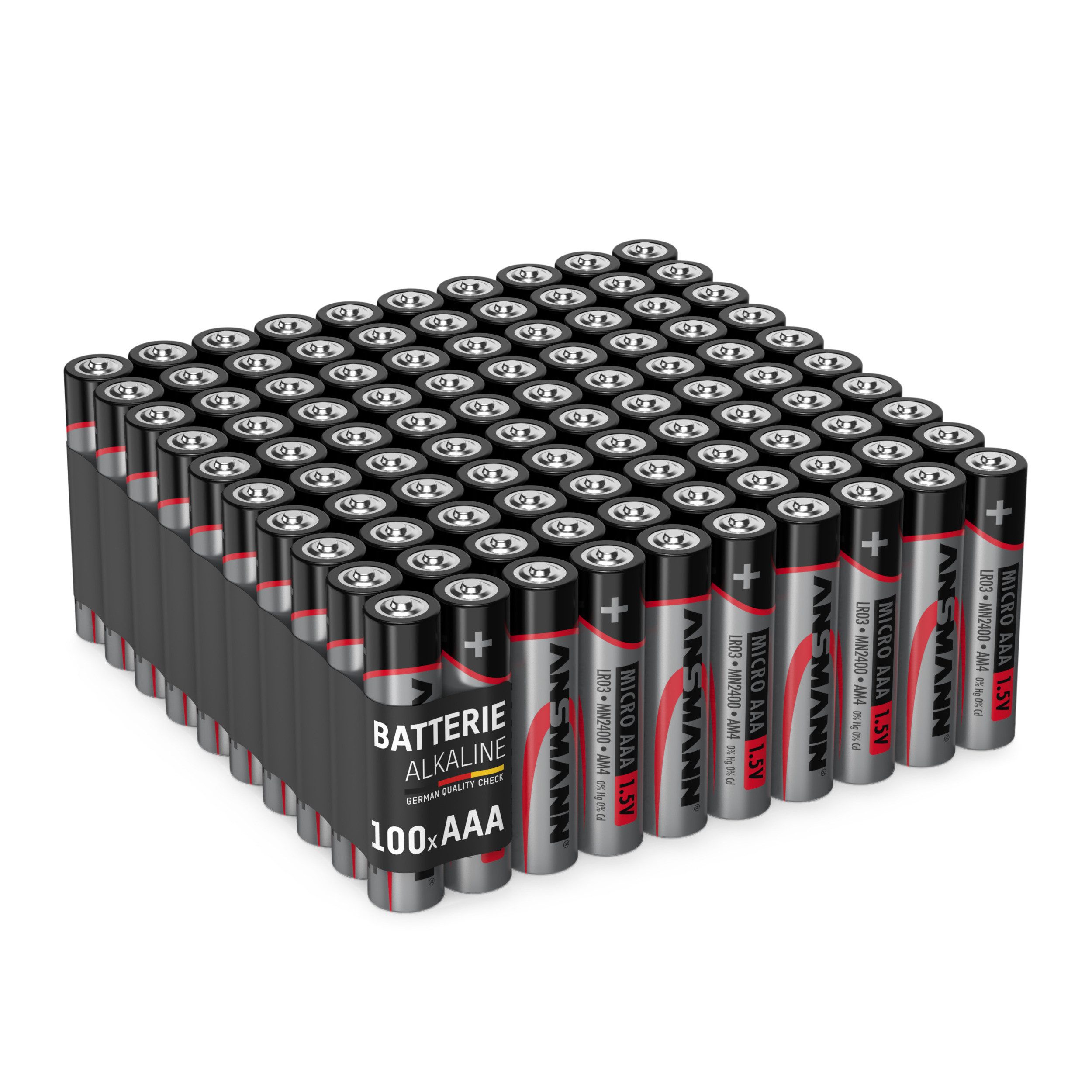 ANSMANN AG Alkaline Batterie Micro AAA 1,5V, 100 Stück Batterie