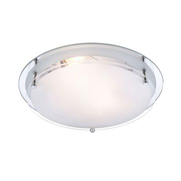 etc-shop LED Deckenleuchte, Leuchtmittel inklusive, Warmweiß, Decken Lampe Wohn Zimmer Glas Beleuchtung Spiegel Rand