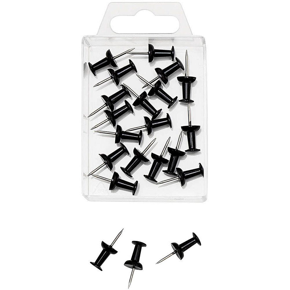 WEDO Pinnnadel 20 Канцелярская кнопка in Diabolo-Form - schwarz, Nadellänge = 1,1 cm