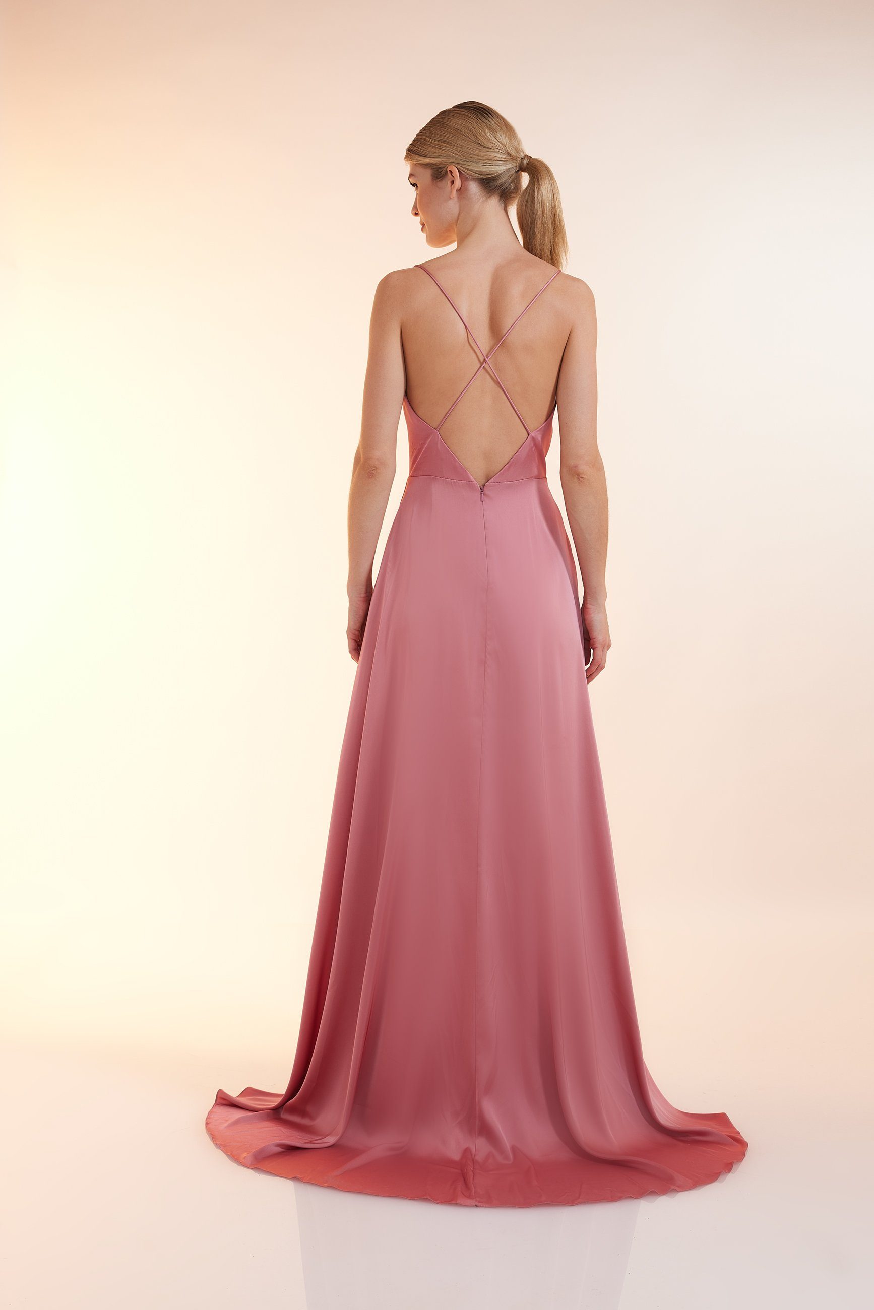 Abendkleid Unique SILKY DRESS ROSE