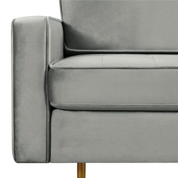 Yaheetech Sofa, 2-Sitzer Samt-Sofa Modernes Polstersofa Schlafcouch 173,5×76×84 cm