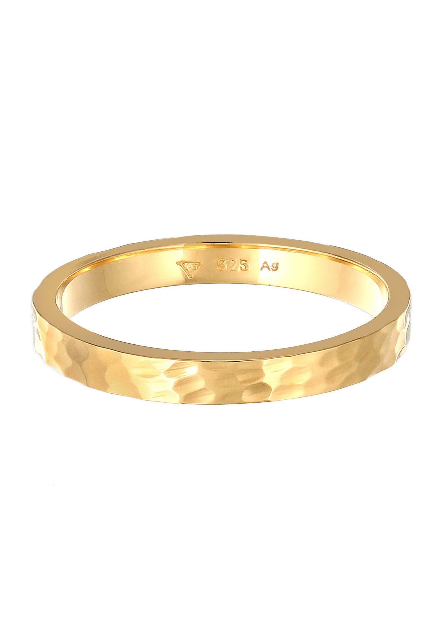 Elli Fingerring Bandring Gehämmert 925 Sterling Silber, Pinky Ring