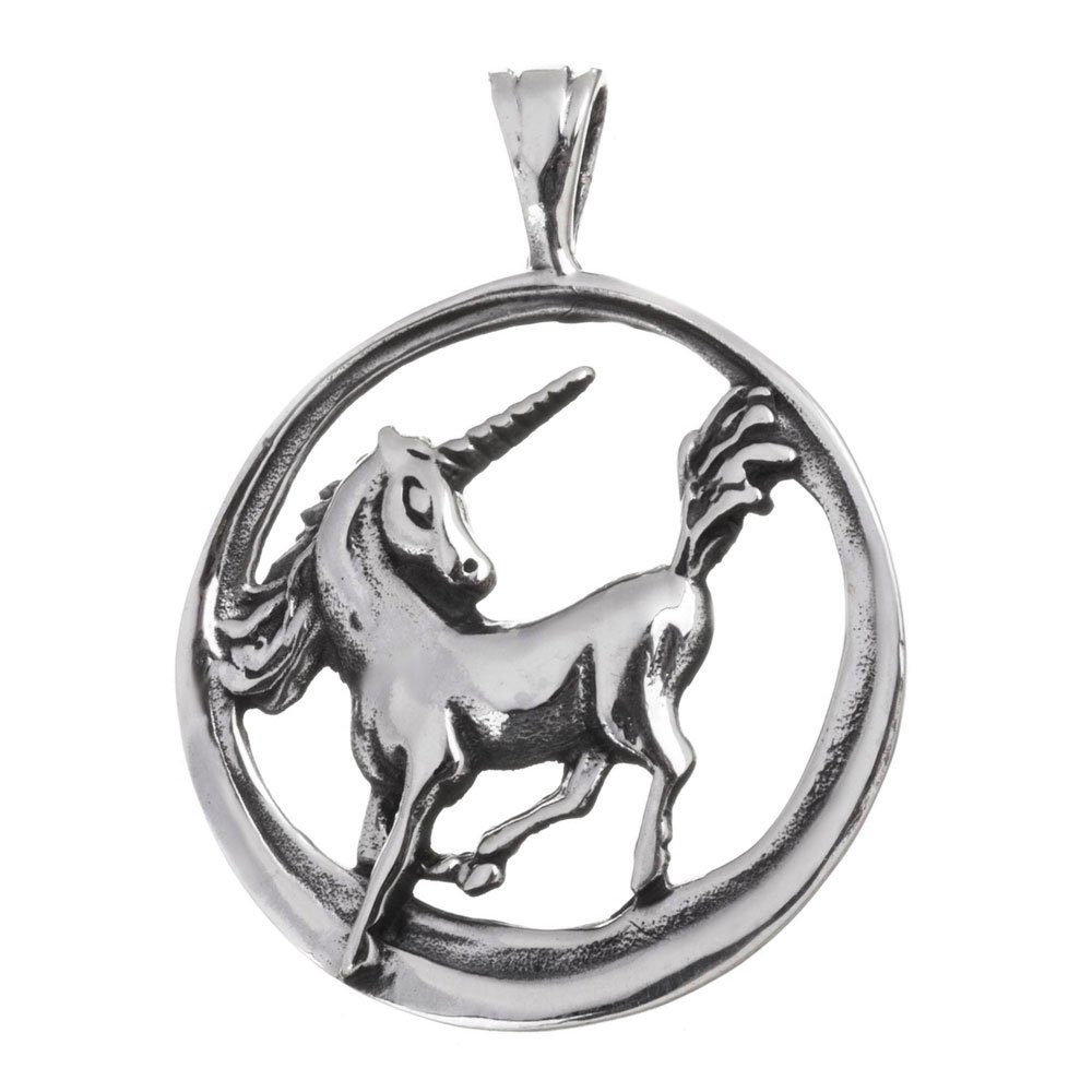Kettenanhänger Einhorn Schmuck Anhänger 925er Silber - Einhorn - 29x23mm