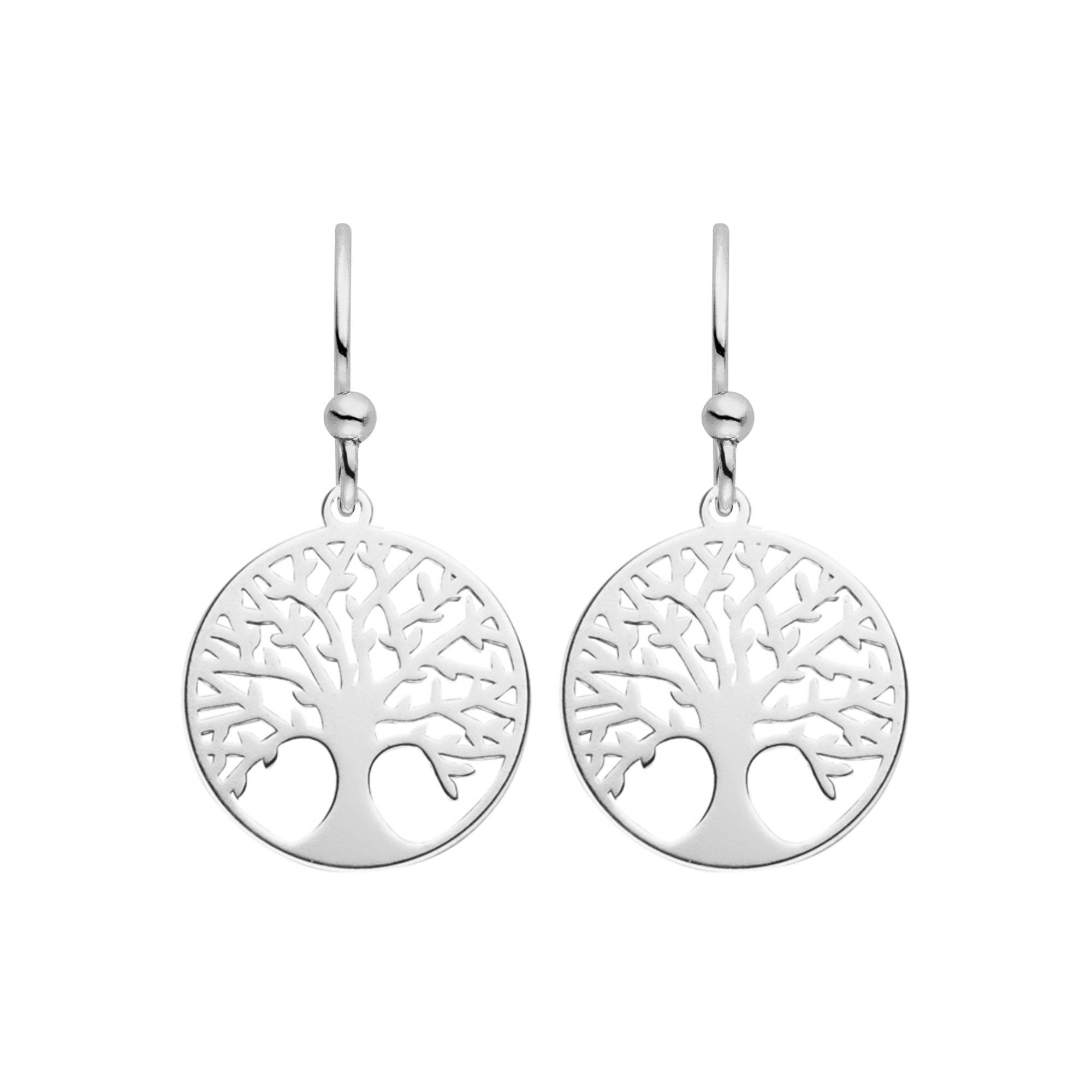 SCHOSCHON Ohrhaken-Set Lebensbaum Ohrhaken 925 Silber ø 16,5 mm - Baum des Lebens Ohrringe