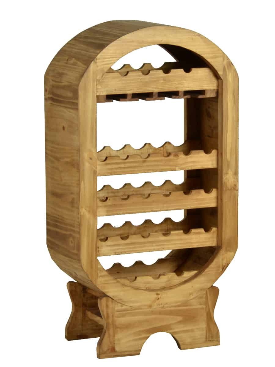 MiaMöbel Weinregal Mexico, aus massivem Pinienholz Honig