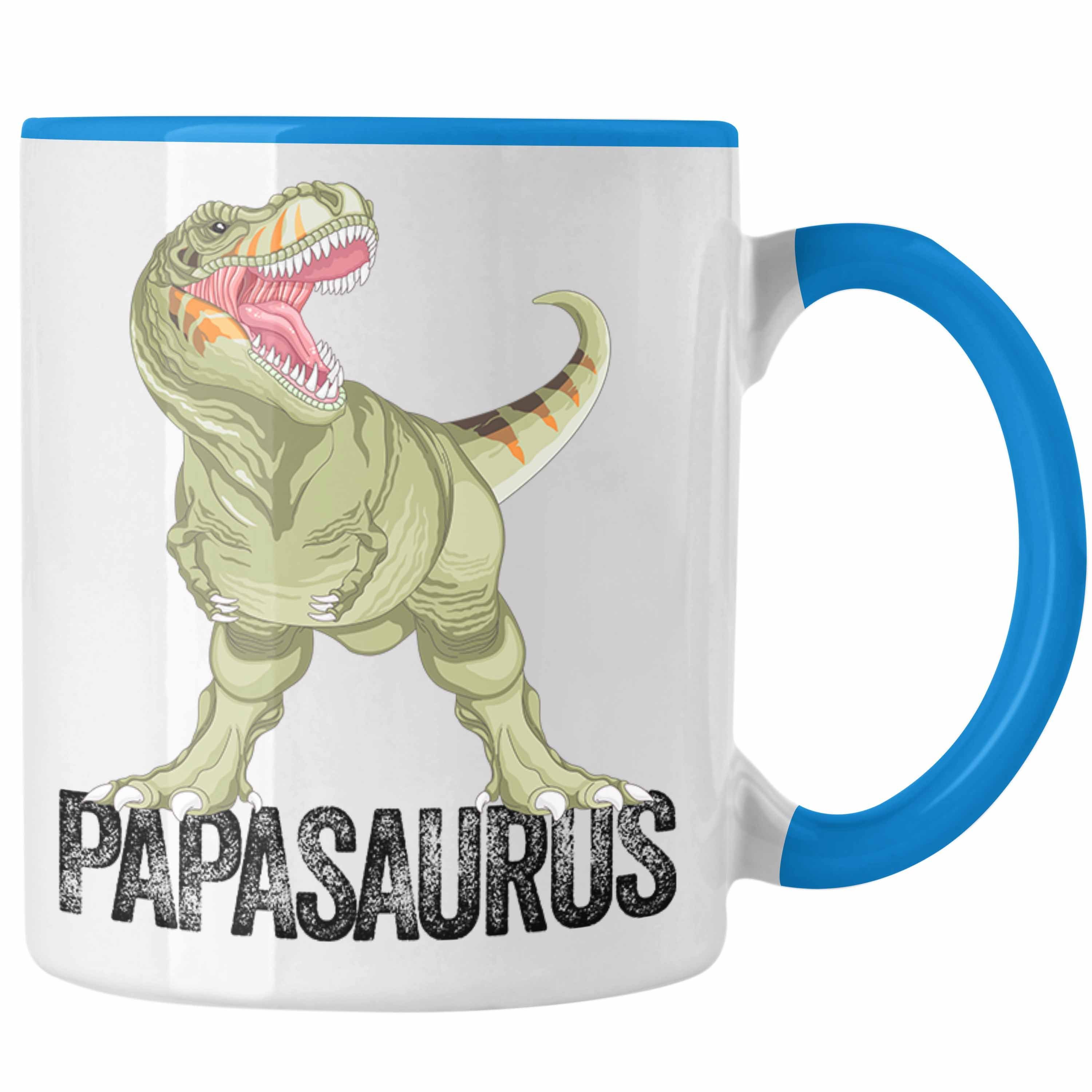 Di Lustiges Tasse Trendation Blau Papa Papasaurus Geschenk Tasse Vater Geschenk Vatertag für