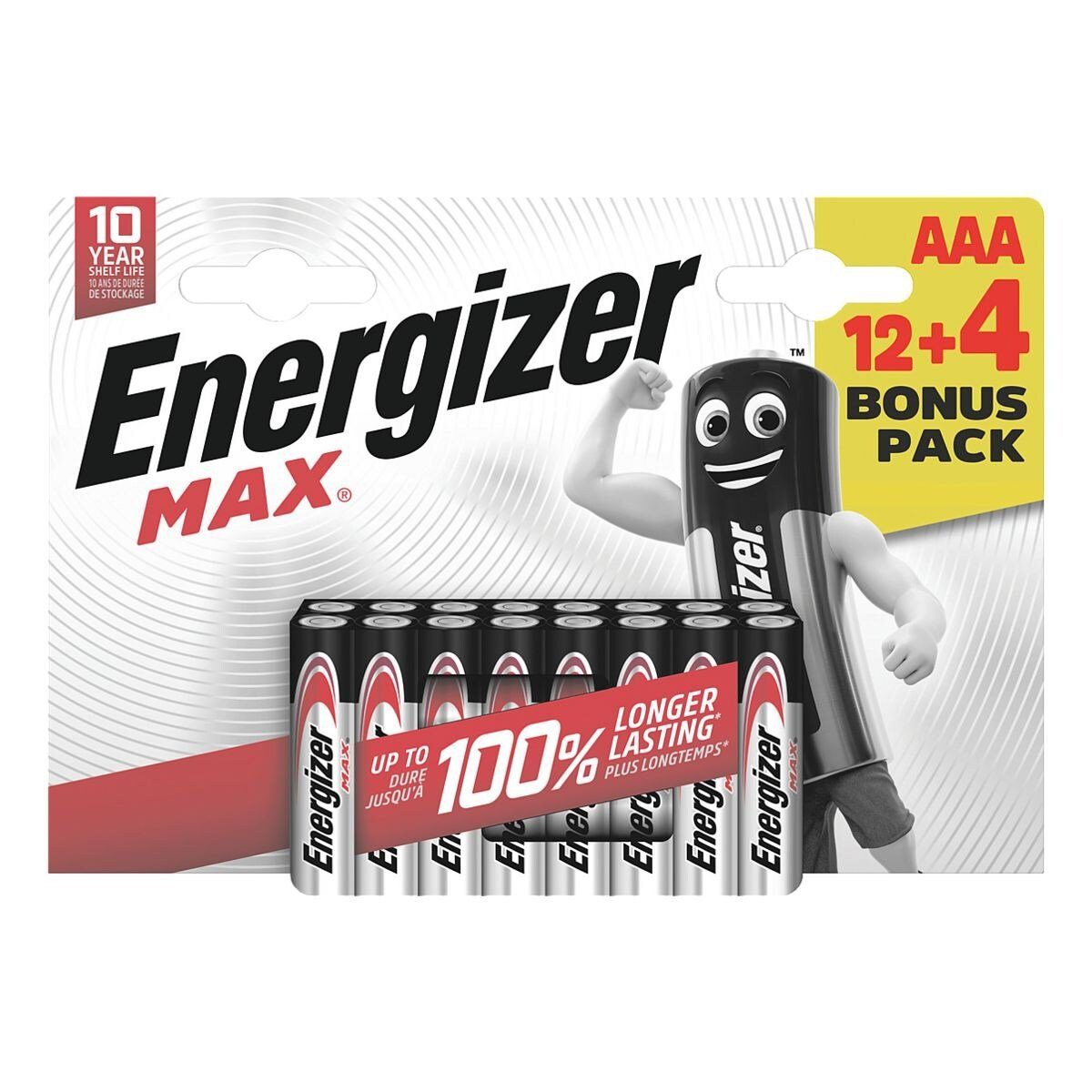 Energizer Max Alkaline Batterie, (16 St), Micro / AAA, 1,5 V, Alkali mit Powerseal-Technologie