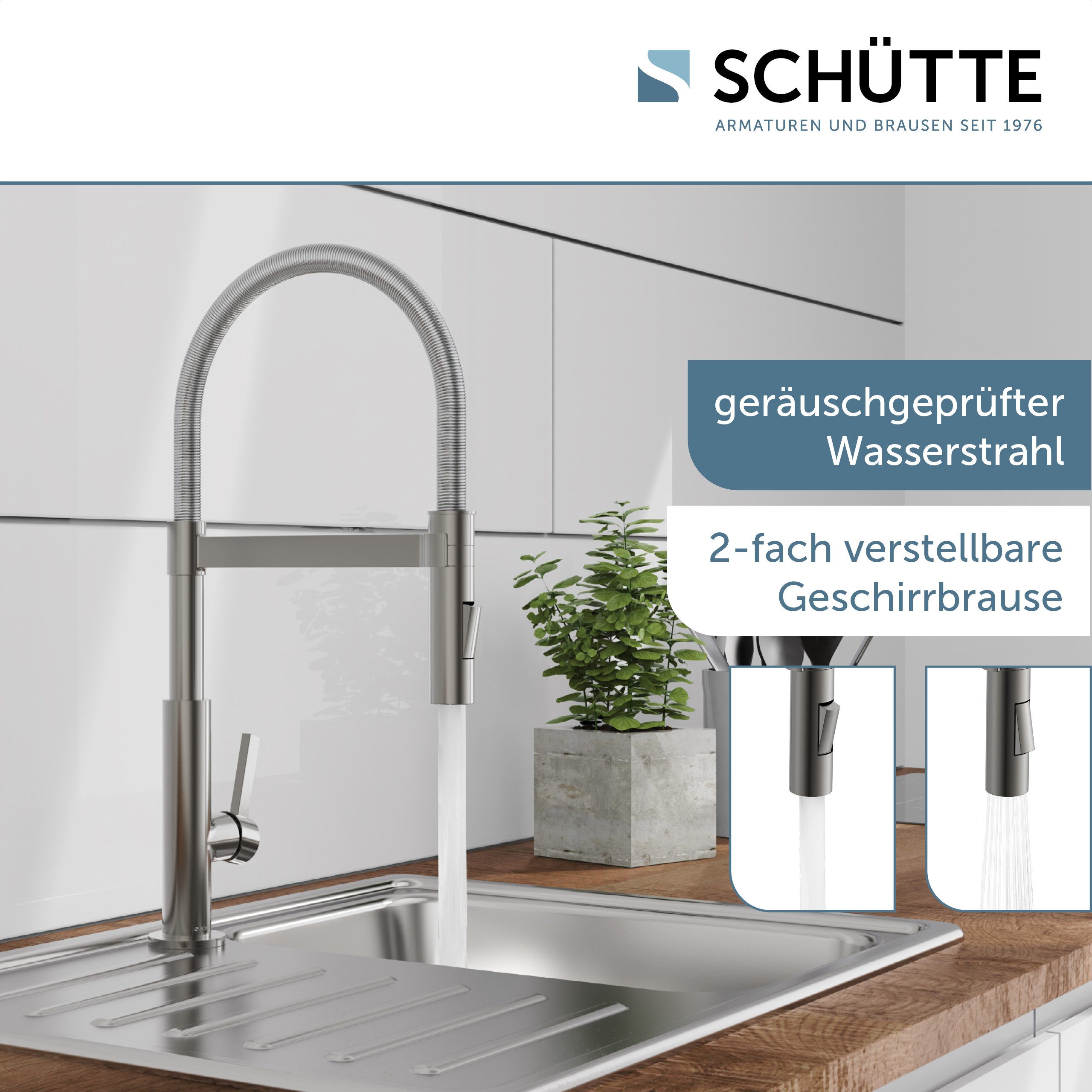 Schütte Spültischarmatur MIAMI energiesparende Cold-Start-Funkt., 360° günstig online kaufen