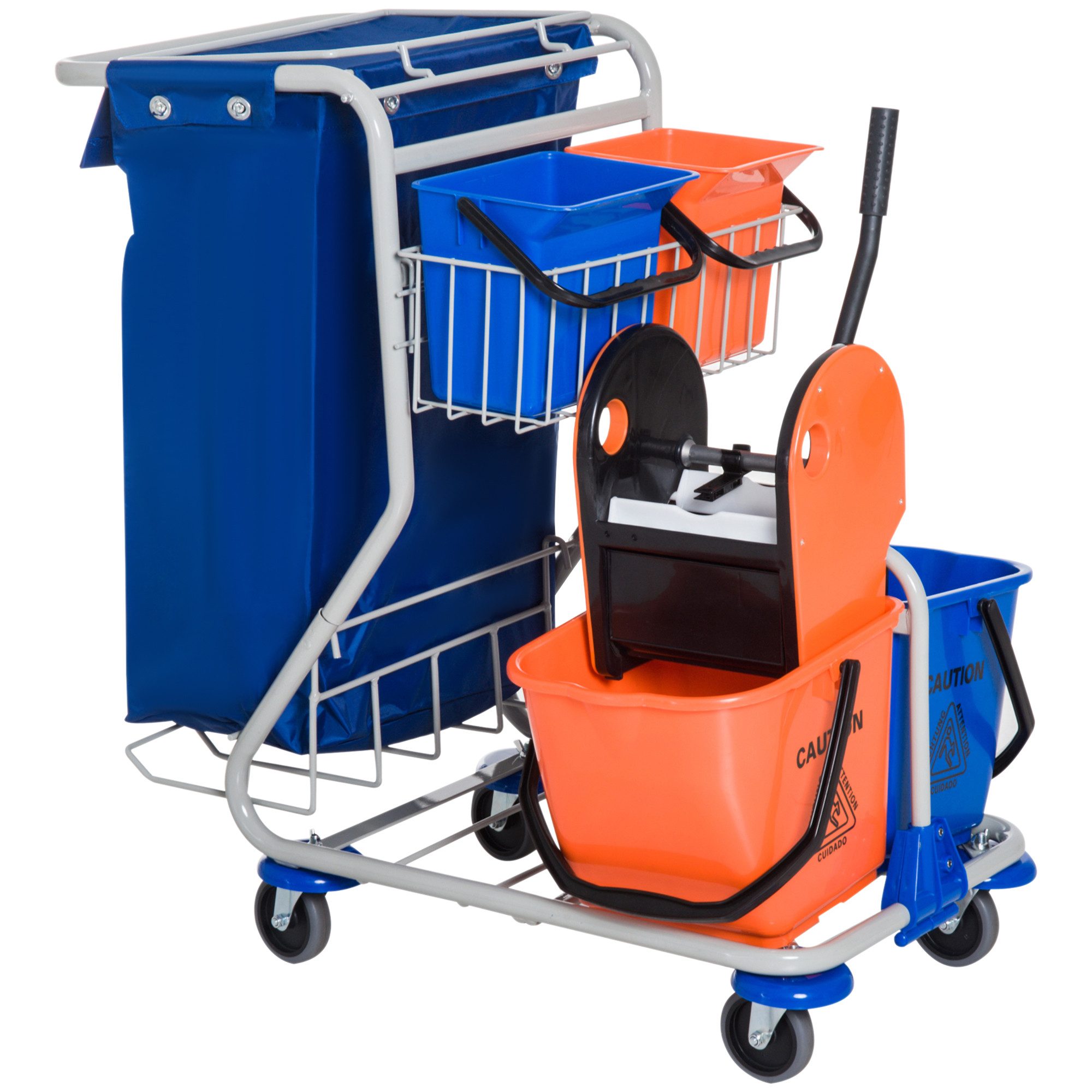 HOMCOM Putzeimer Тележки для уборки mit 4 Fahreimern