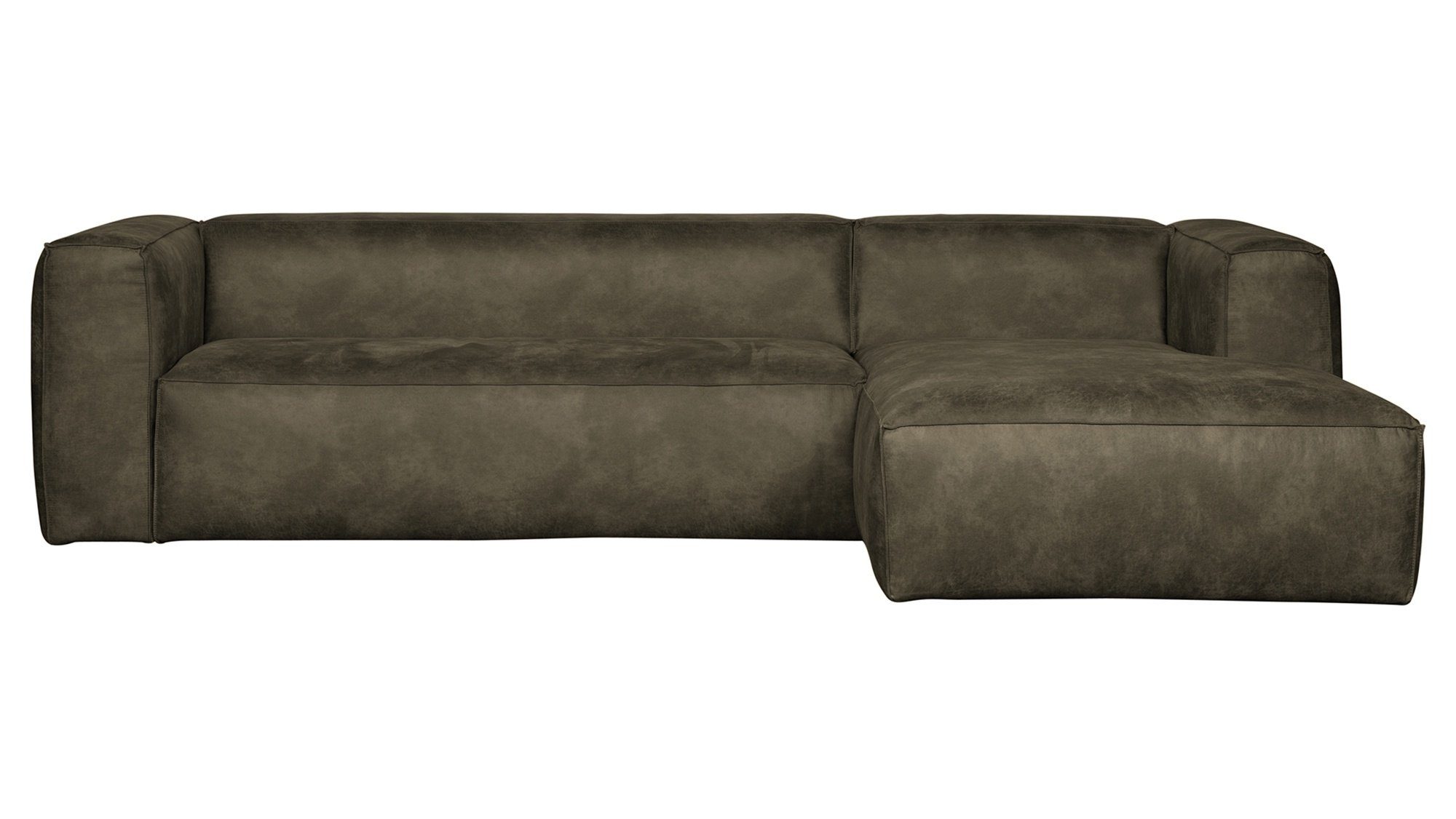 Leder Longchair-Sofa Bean - Ecksofa Rechts Army, freistellbar WOOOD