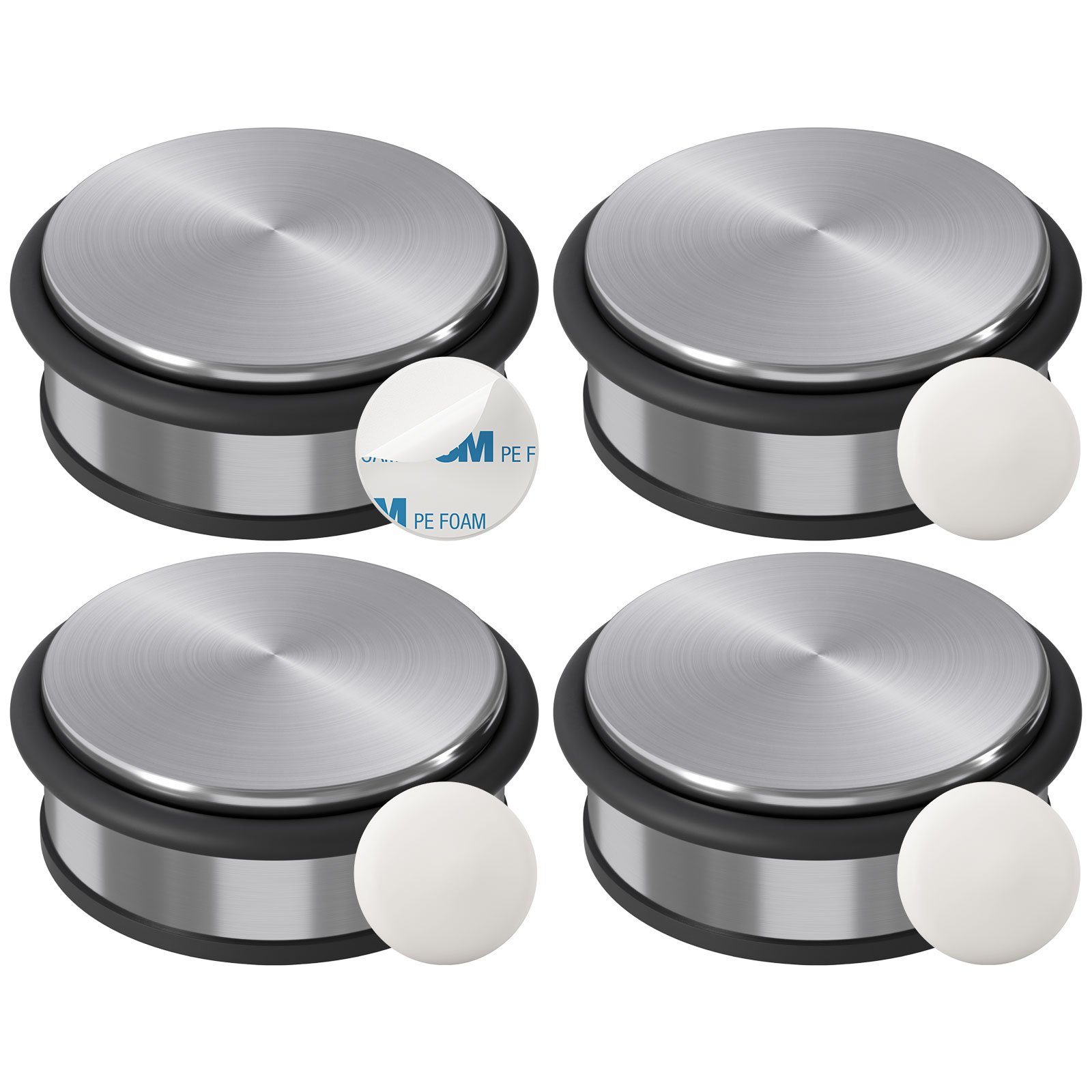 Wellgro Türstopper Edelstahl Türstopper 1,2 kg + Wand Türstopper, ohne Bohr günstig online kaufen