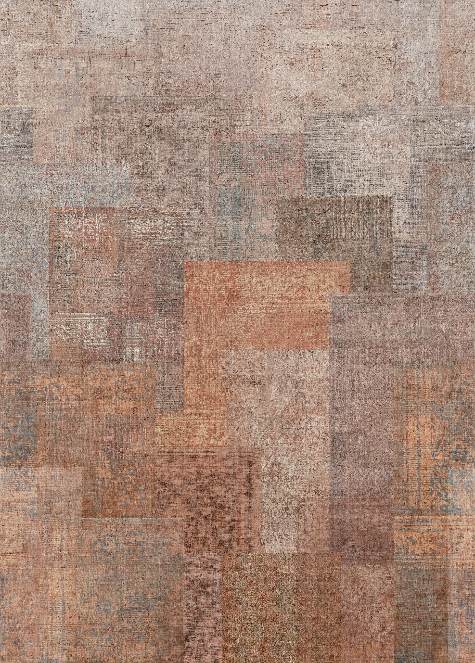 Rasch Fototapete Patchwork Design Vintage braun - Roomblush Kasba RB461 - 2,80m x 2,12m, glatt, verwittert, Vintage, (1 St), Patchwork Design Vintage