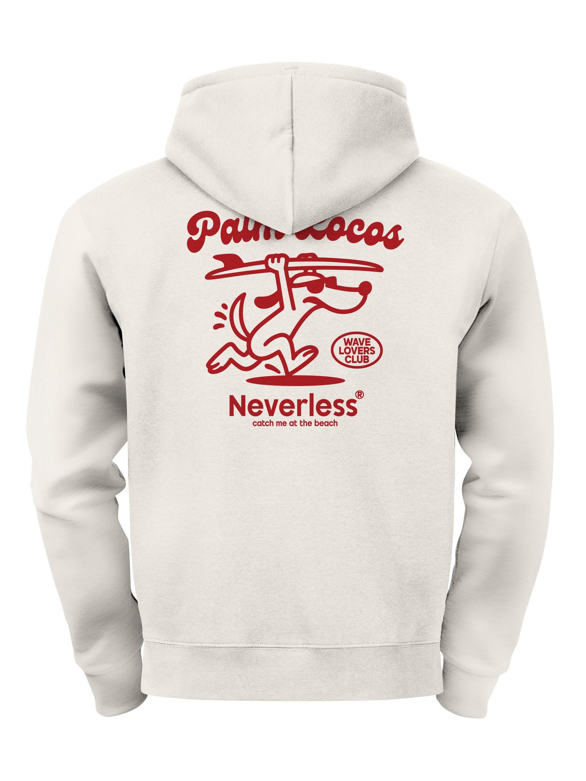 Hoodie Herren Hoodie Backprint Palm Cocos, Kapuzensweatshirt mit Surf Dog