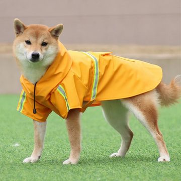HUNKA Hunderegenmantel Haustier Regenmantel,Hunde Regenjacke,Hunderegenmantel Wasserdicht, Regenmantel für Hunde,mit Kapuze und Pu Reflektierendem