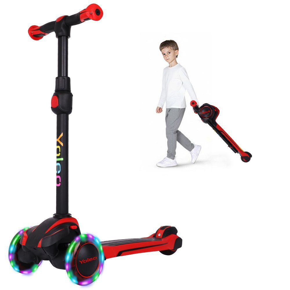 YOLEO Scooter Faltbarer Kinderoller Kinderscooter Dreiradscooter ab 3 Jahre