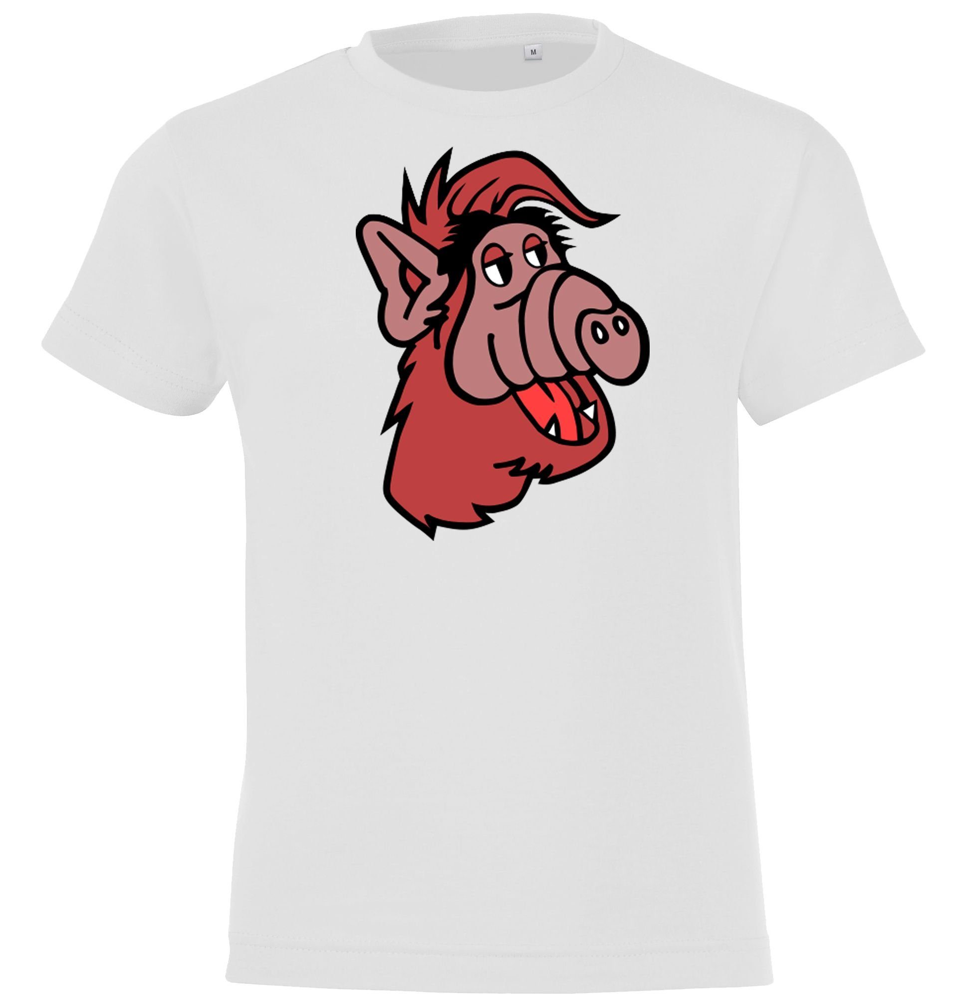 richtigem Frontprint Kinder mit Weiss Designz T-Shirt T-Shirt Alf Youth