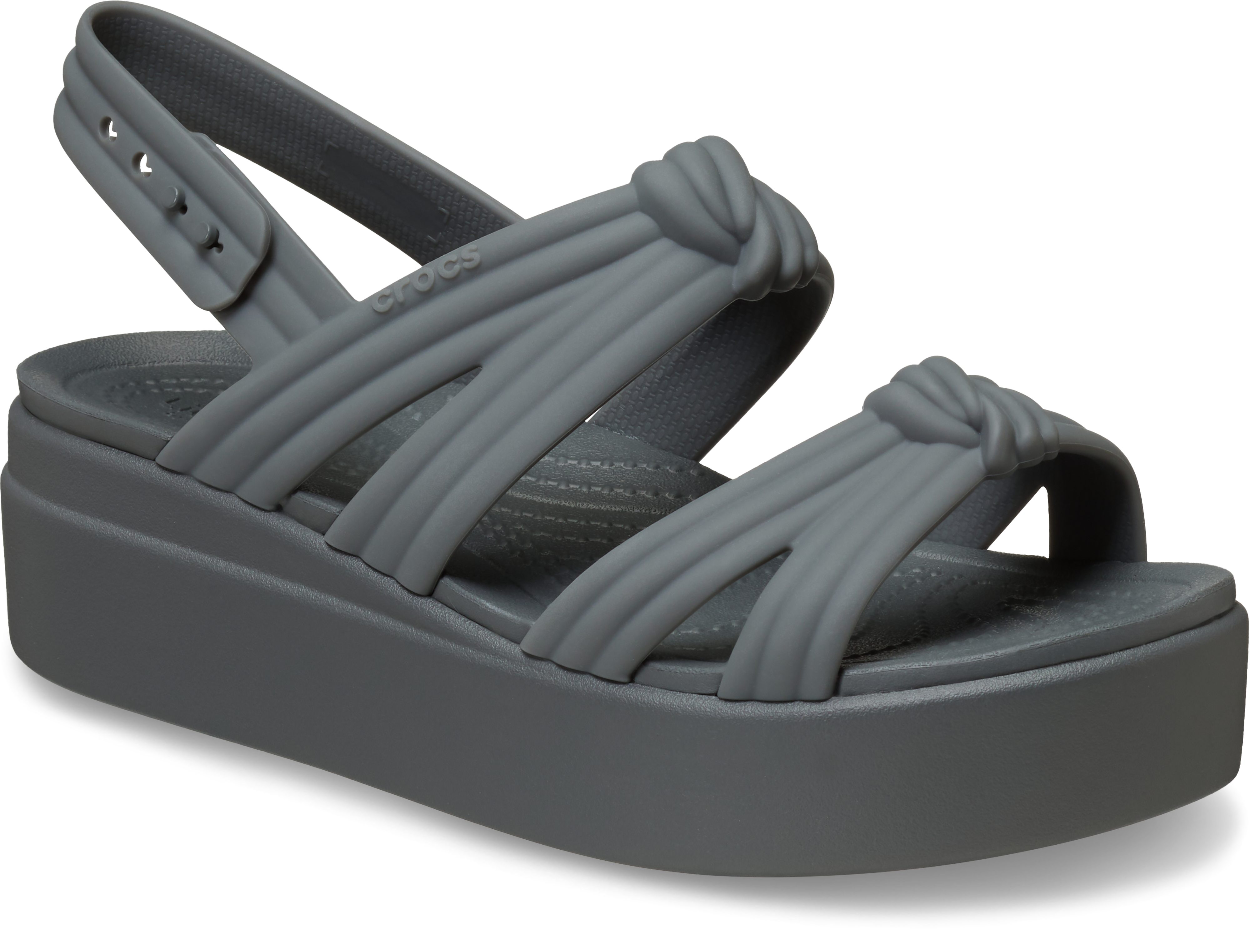 Crocs Brooklyn Knot Low Wedge Keilsandalette Sommerschuh, Plateausandalette, Urlaubsschuh mit weichem Fußbett