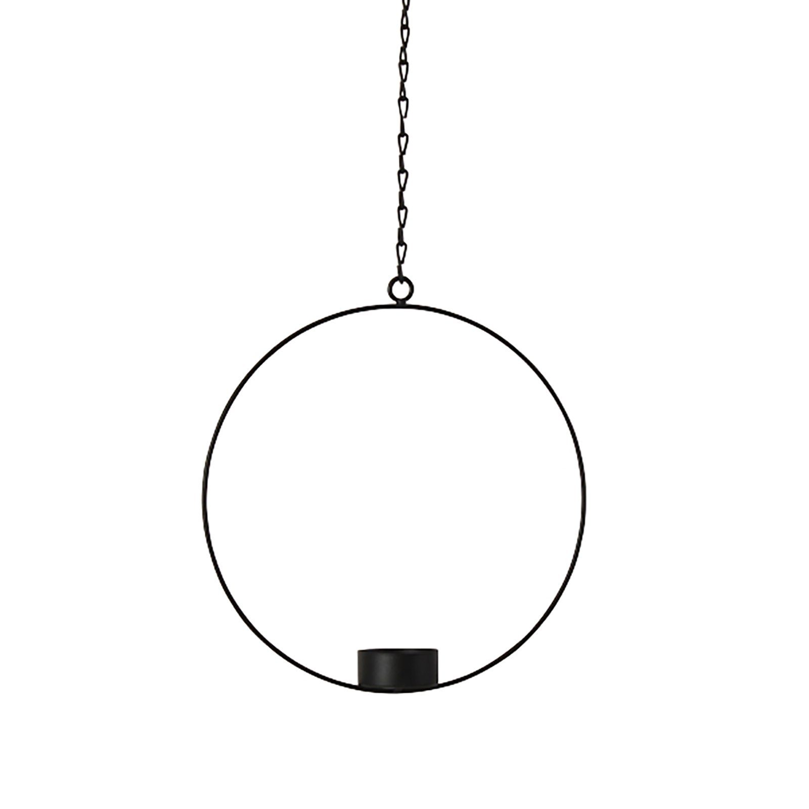 m. 20 Voß Deko-Ring Werner cm schwarz, Metall Kette Teelichteinsatz, 25 cm, Wanddekoobjekt Durchmesser -