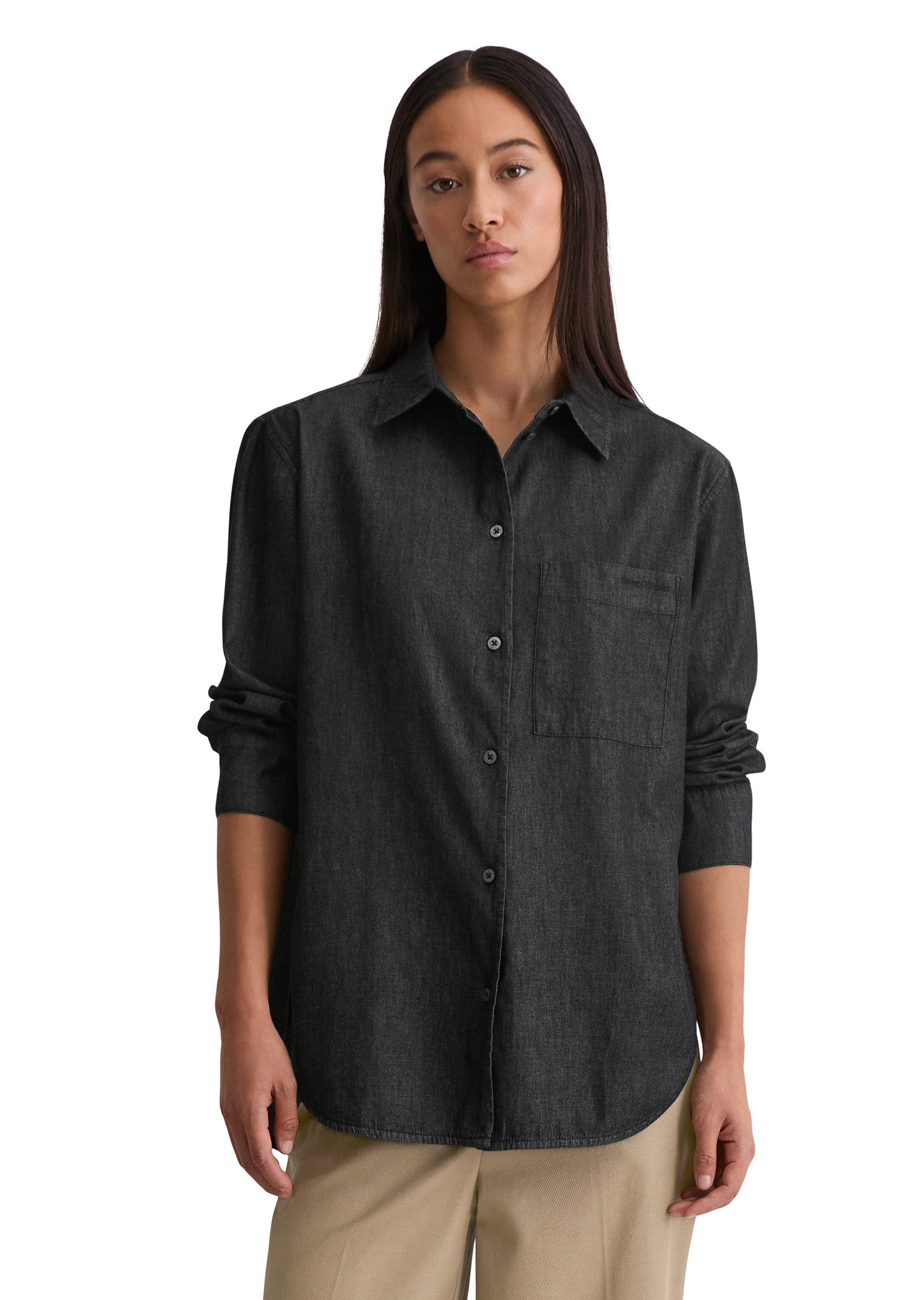 Marc O'Polo Langarmbluse aus Baumwoll-Chambray