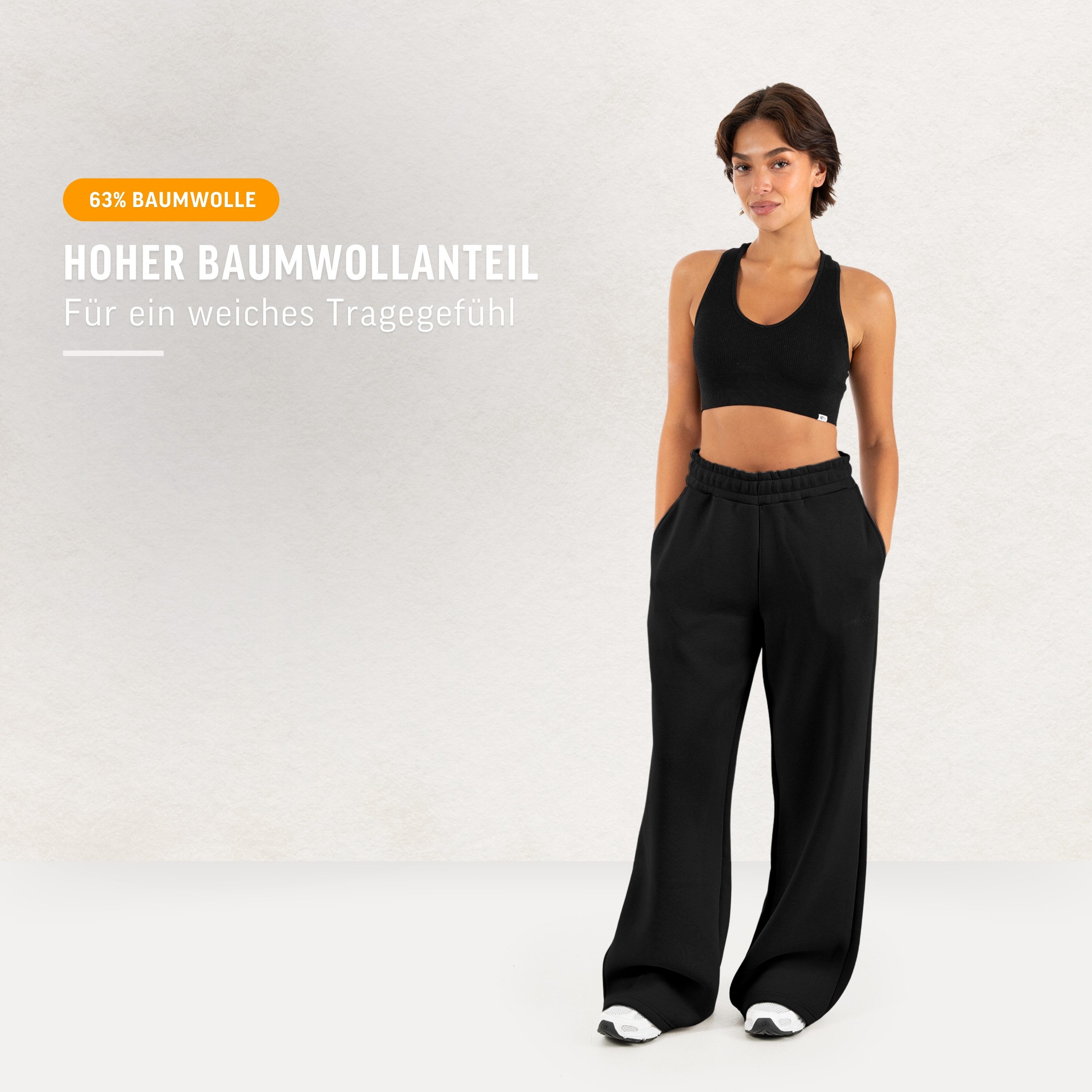 Smilodox Jogginghose Zadie Sweatpants Damen, Loose Fit, Wide Leg, für Gym & Freizeit aus Baumwolle, Slip-On, weich, elastisch, Komfort