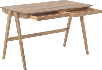 MCA furniture Schreibtisch Delia, Asteiche Massivholz geölt mit Schubladen, Breite 120 cm