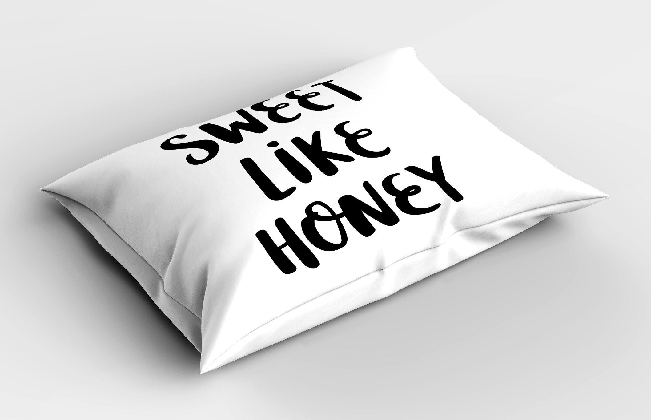 Stück), Abakuhaus Wording Romantisches Standard Honig Gedruckter (1 Monochrome Süß Kissenbezüge Kopfkissenbezug, wie Dekorativer Size