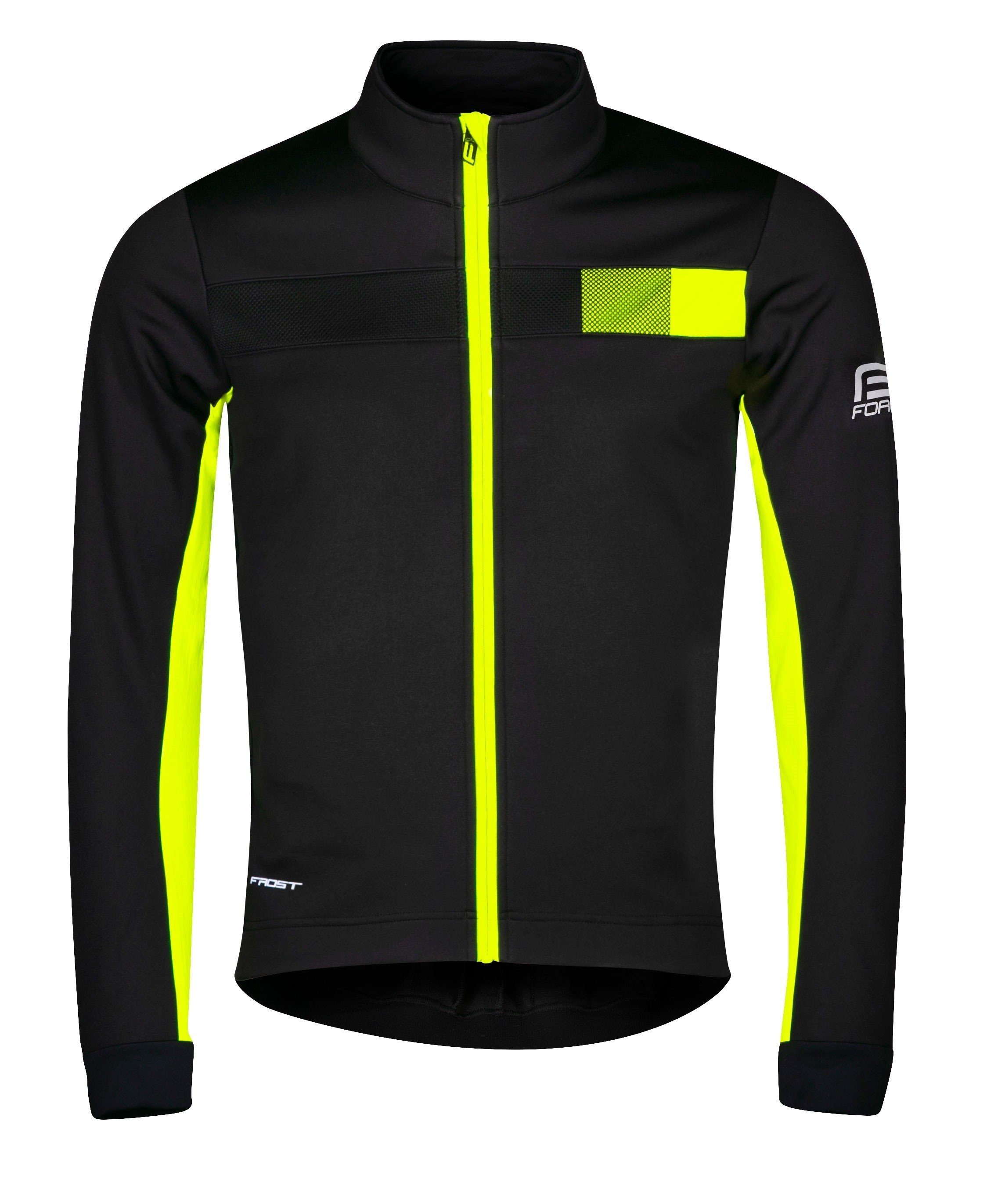 FORCE Fahrradjacke Jacke FORCE FROST softshell schwarz-gelb -5 °C bis +5 °C