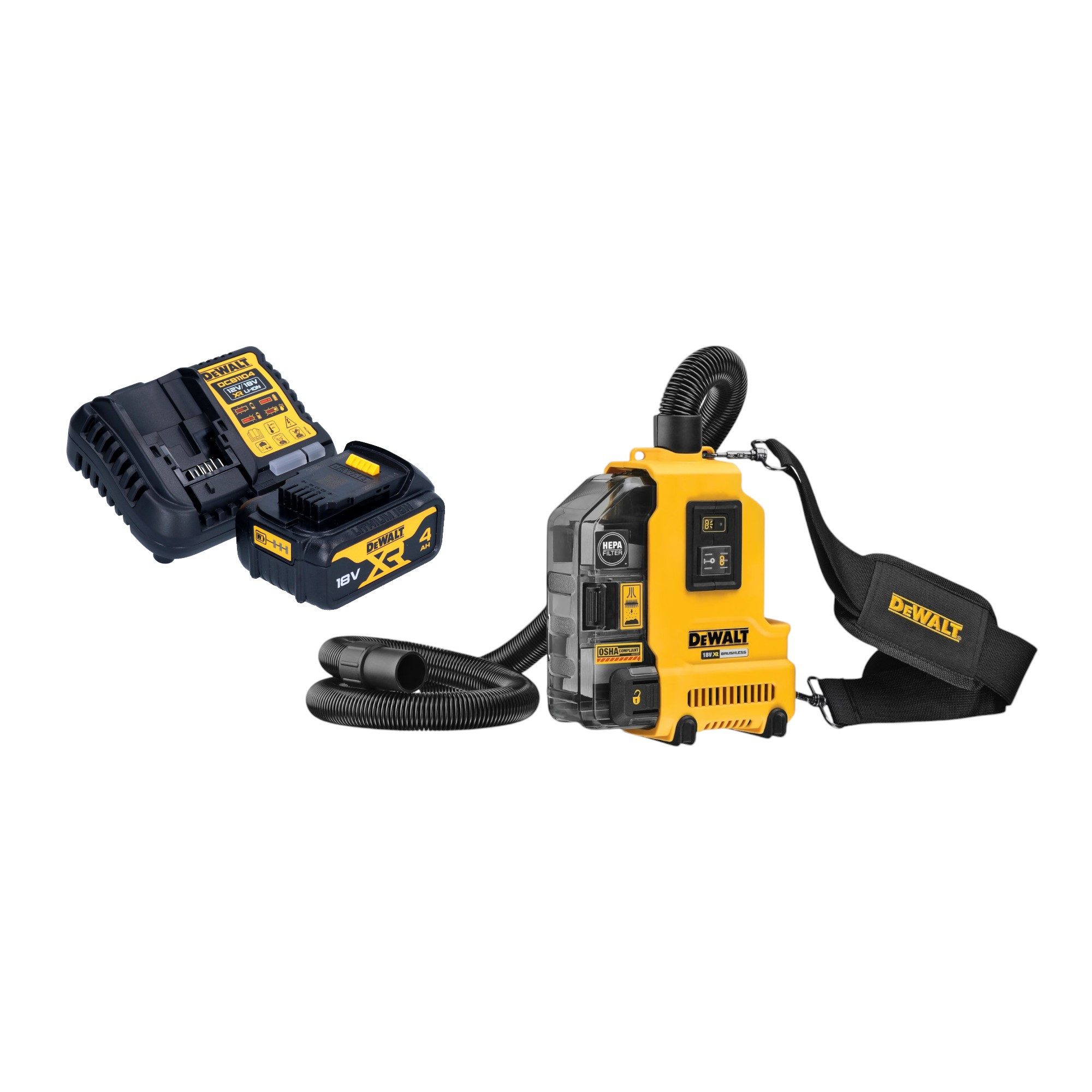 DeWalt Akku-Handstaubsauger DWH 161 M1 18 V 0,21 l Brushless + 1x Akku 4,0 Ah + Ladegerät