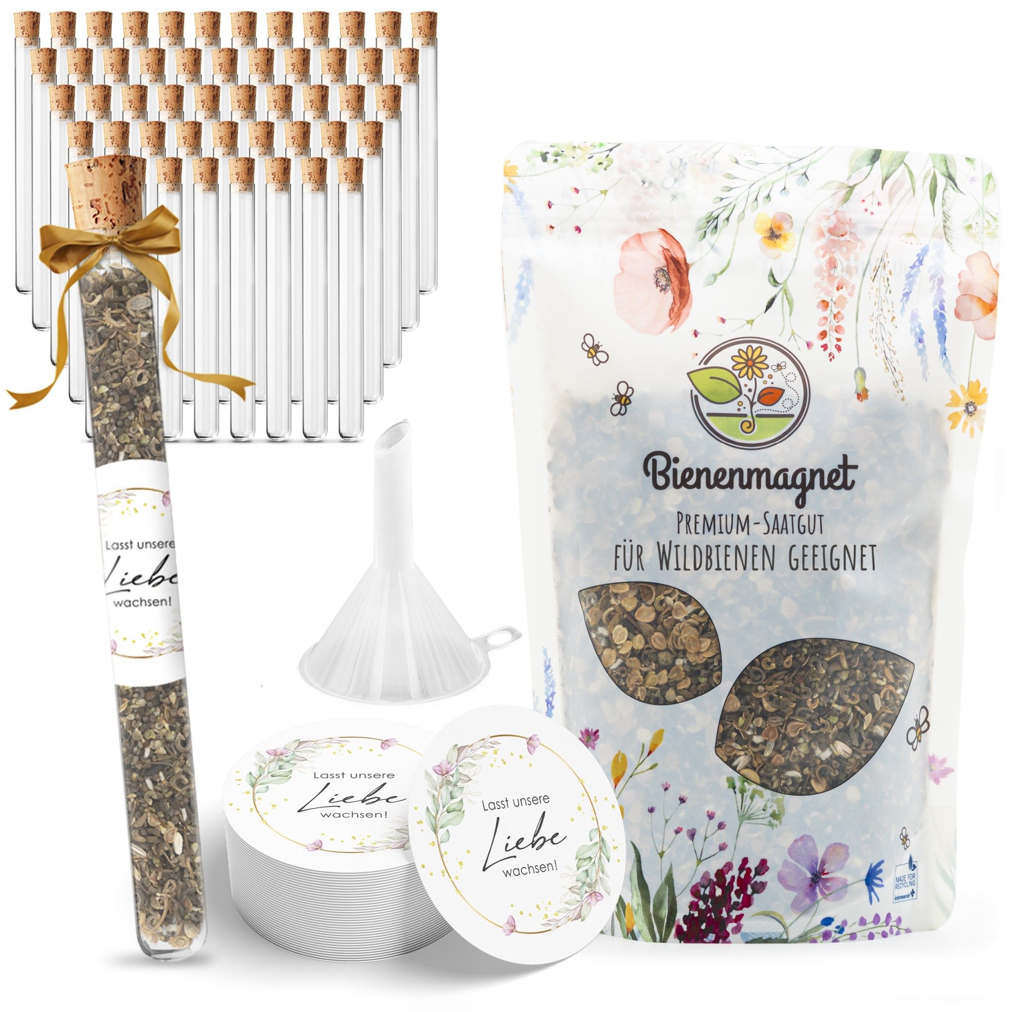 Bienenmagnet Blumensamen Reagenzgläser mit Blumensamen als Gastgeschenke zu günstig online kaufen