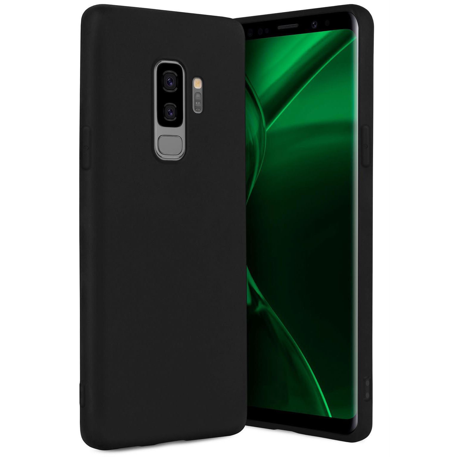 ONEFLOW Handyhülle für Samsung Galaxy S9 Plus Hülle Dünn SlimShield Pro Schwarz 6,2 Zoll, Backcover TPU Case Handyhülle minimalistisch Schutzhülle Erhöhter Rand