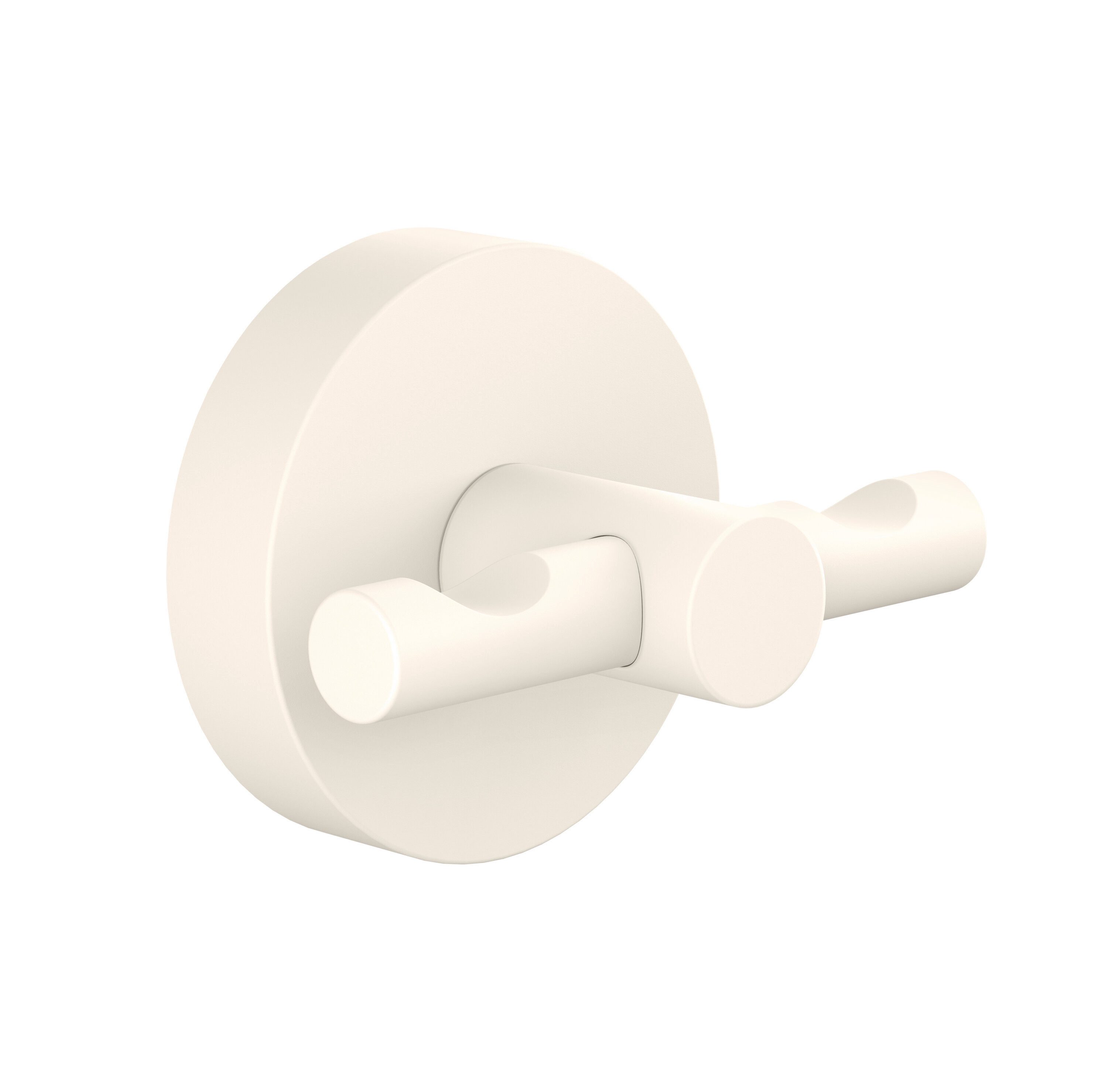 tesa Handtuchhaken MOON Bademantelhaken ohne Bohren - 5 cm : 6,5 cm : 5,3 cm, Badezimmer, Gäste-WC, Wandmontage, (Packung, 1-St., inkl. Klebelösung), selbstklebende Handtuchhalterung - weiß