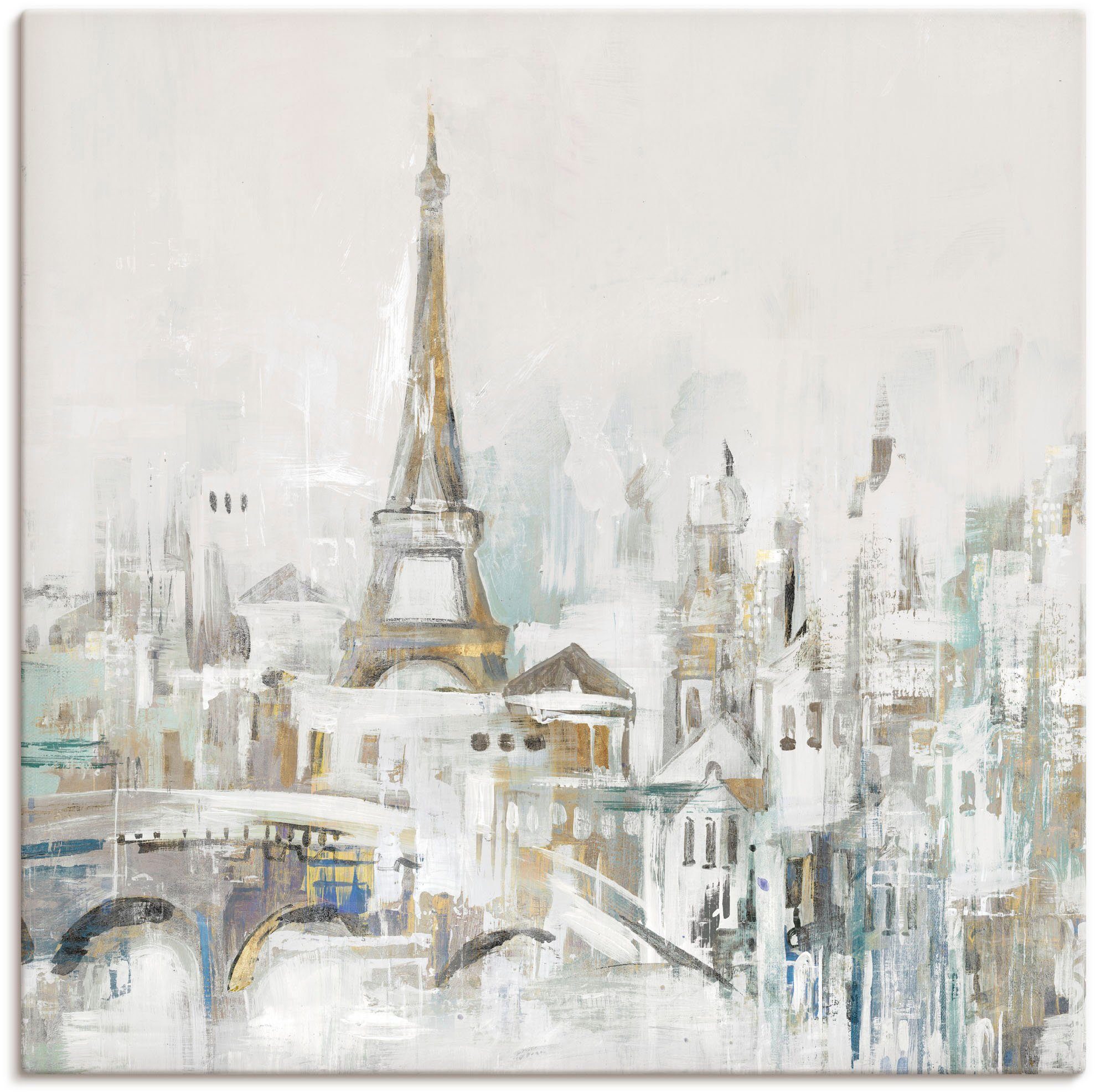Alubild, Wandbild Leinwandbild, Größen Paris (1 Paris, Goldenes oder Artland Wandaufkleber versch. Poster St), als in
