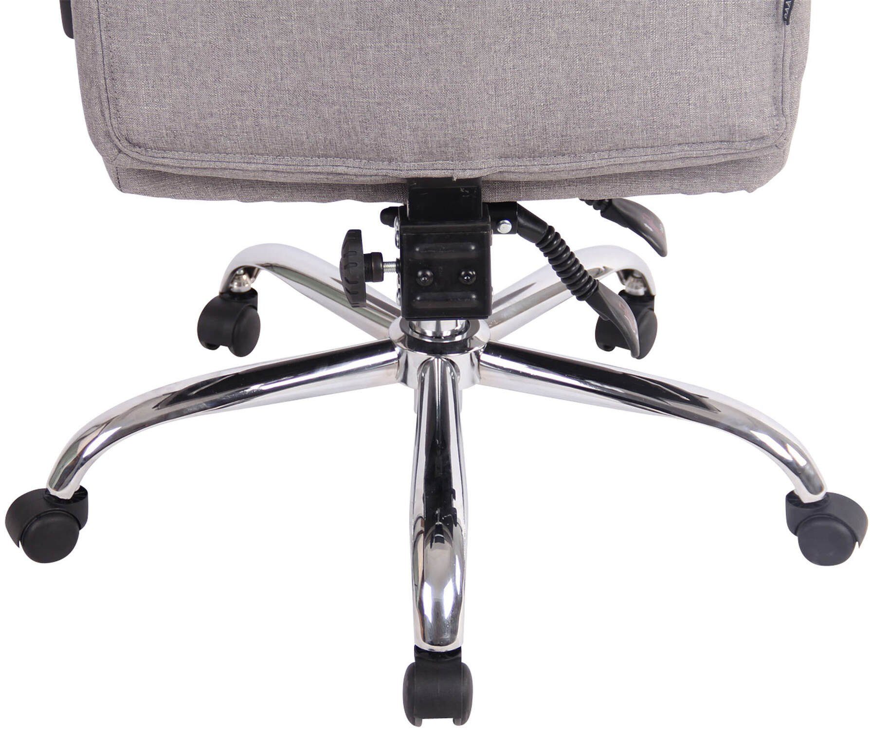 TPFLiving Bürostuhl Onix mit bequemer Gestell: chrom - Rückenlehne (Schreibtischstuhl, Stoff höhenverstellbar - und Chefsessel, grau 360° XXL), Bürostuhl Drehstuhl, drehbar Sitz: Metall