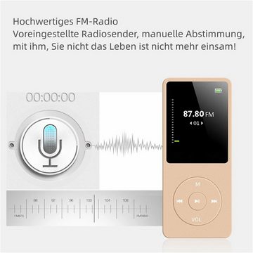 HIYORI MP3 Music Player Mini Sport Walkman 16G Externer Lautsprecher Plug-in MP3-Player (Klein)