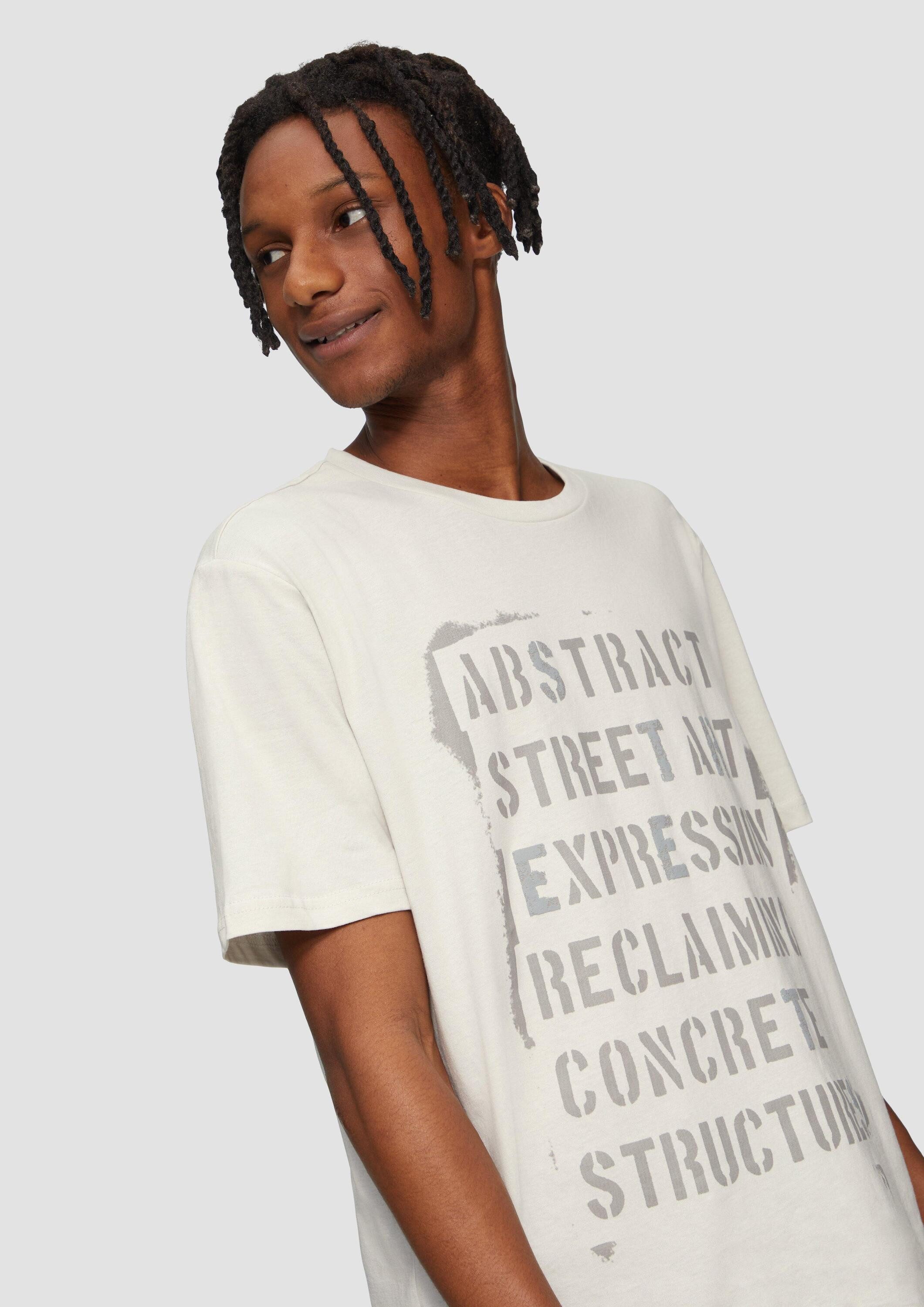 QS Kurzarmshirt T-Shirt T- Shirt mit Frontprint