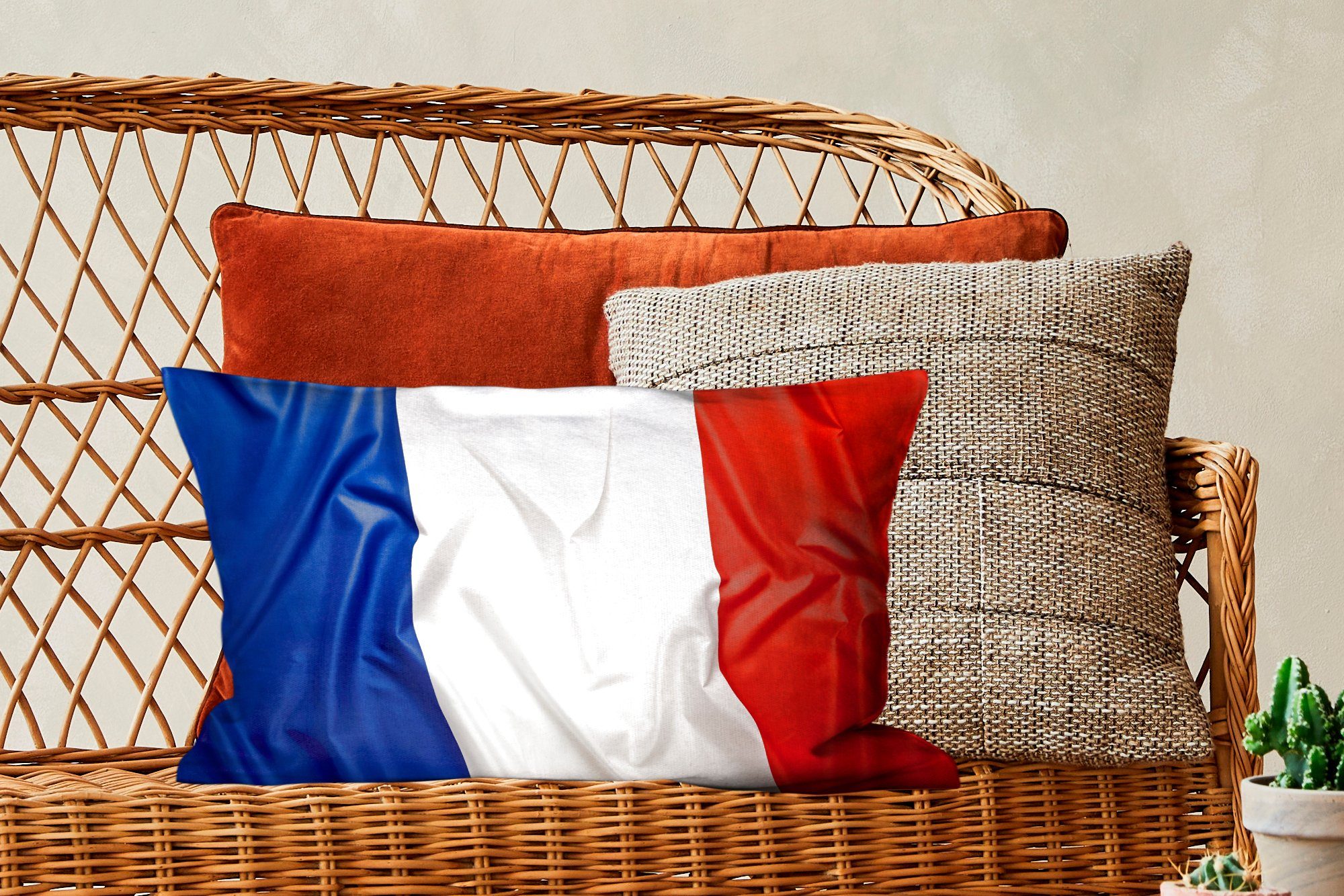 Frankreich, Dekokissen Nahaufnahme MuchoWow von Dekoration, Zierkissen, Füllung, Flagge Dekokissen Schlafzimmer mit der Wohzimmer
