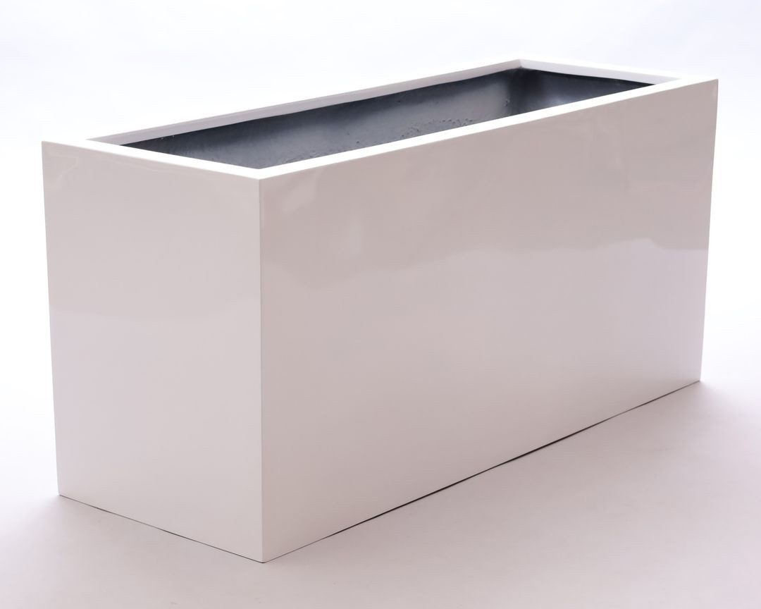 Elegant Einrichten Pflanzkübel Fiberglas rechteckig 84x30x40cm hochglanz weiß (1 St)