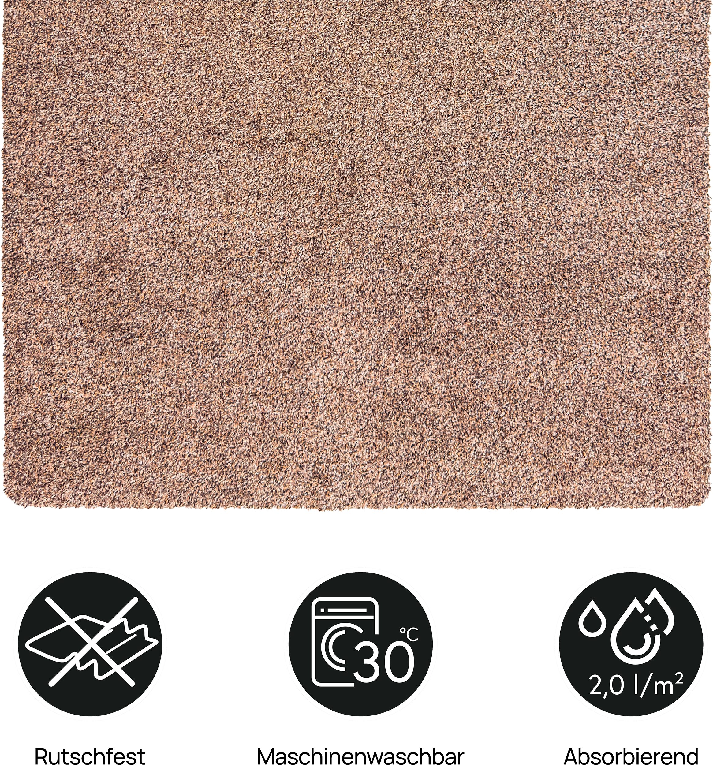 OTTO home Fußmatte Vianne, Schmutzfangmatte Indoor, für Hausflur und Eingangsbereiche, rechteckig, Höhe: 10 mm, Eingangsmatte, rutschfeste Unterseite, meliert, waschbar