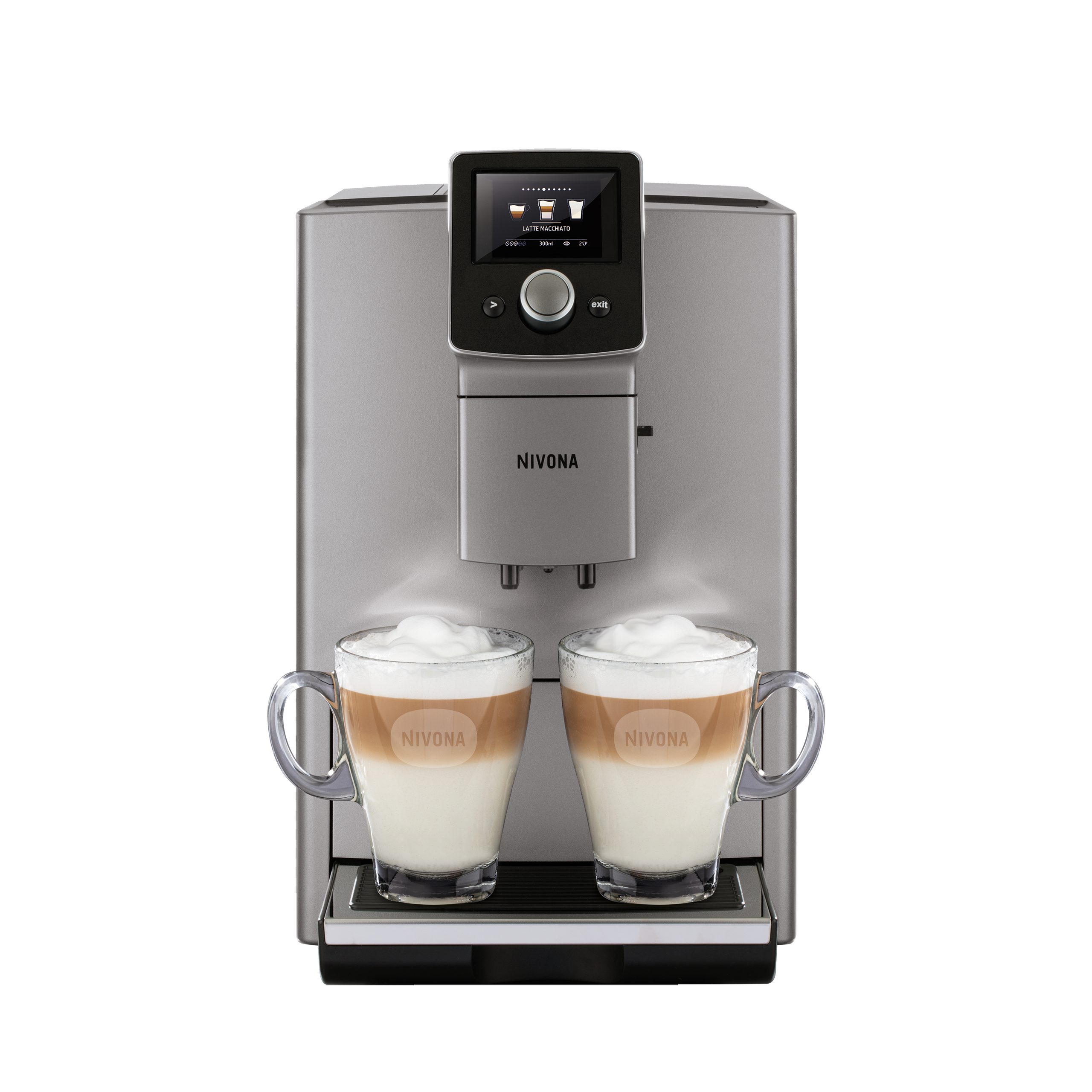 Nivona Kaffeevollautomat CafeRomatica Bohnenbehälter, Wassertank NICR Kegelmahlwerk, g OneTouch, 250 1,8 l 823 Titan
