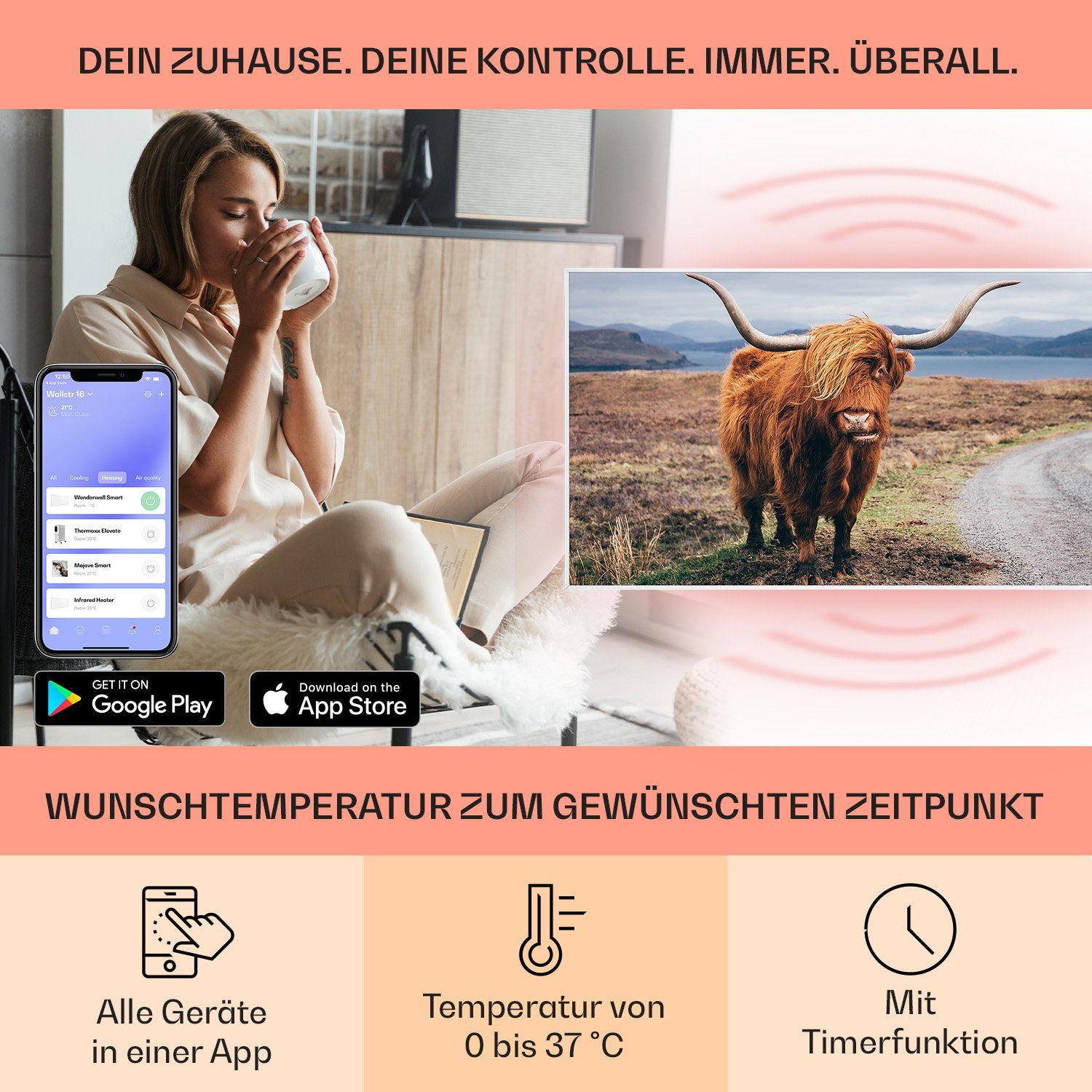Klarstein Heizkörper Wonderwall Air Art Smart günstig online kaufen